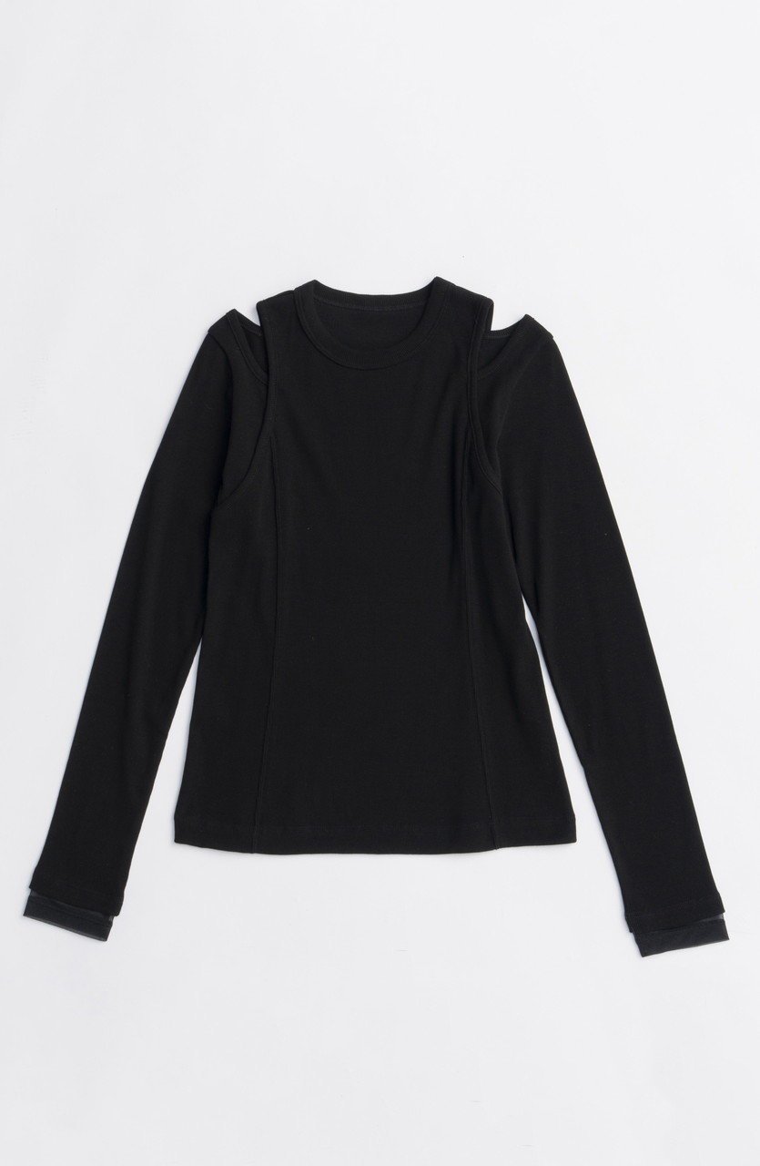 【メゾンスペシャル/MAISON SPECIAL】のShoulder Slit Ribbed Tops/ショルダースリットリブトップス 人気、トレンドファッション・服の通販 founy(ファニー) 　ファッション　Fashion　レディースファッション　Fashion for Women　トップス・カットソー　Cut & Sew Tops　シャツ・ブラウス・オフィスカジュアル　Elegant Blouses & Button-Ups　ロングTシャツ・Tシャツ　Longline T-Shirts & Tees　カットソー・ベーシックTシャツ　Cut-and-Sewn Tops / Stretch Tees & Basics　シアー　Sheer, See-Through　ショルダー　Shoulder, Shoulder Strap　シンプル　Simple, Minimal　スリット　Slit, Slit Detail　スリーブ　Sleeve, Long Sleeve / Short Sleeve　ロング　Long, Long-Length　 other-1|ID: prp329100004626356 ipo3291000000033244284