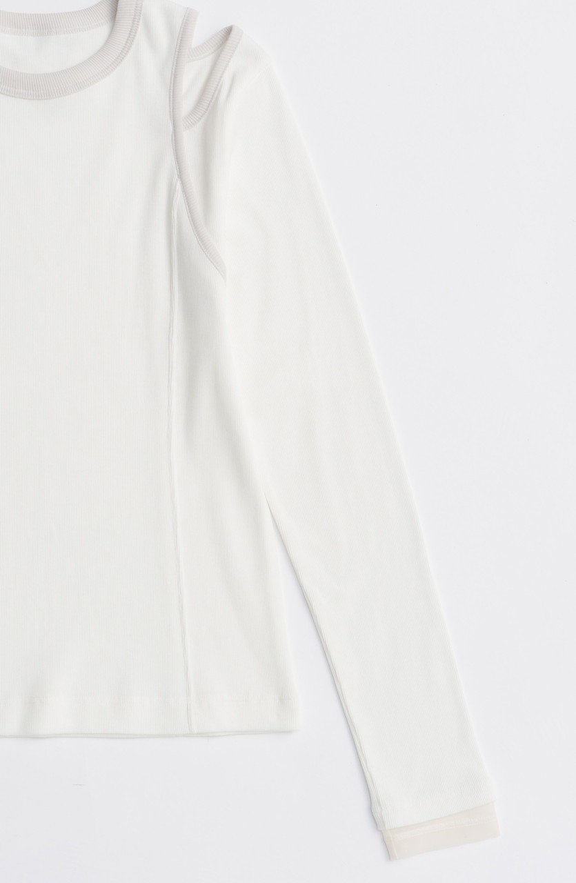 【メゾンスペシャル/MAISON SPECIAL】のShoulder Slit Ribbed Tops/ショルダースリットリブトップス 人気、トレンドファッション・服の通販 founy(ファニー) 　ファッション　Fashion　レディースファッション　Fashion for Women　トップス・カットソー　Cut & Sew Tops　シャツ・ブラウス・オフィスカジュアル　Elegant Blouses & Button-Ups　ロングTシャツ・Tシャツ　Longline T-Shirts & Tees　カットソー・ベーシックTシャツ　Cut-and-Sewn Tops / Stretch Tees & Basics　シアー　Sheer, See-Through　ショルダー　Shoulder, Shoulder Strap　シンプル　Simple, Minimal　スリット　Slit, Slit Detail　スリーブ　Sleeve, Long Sleeve / Short Sleeve　ロング　Long, Long-Length　other-4|ID: prp329100004626356 ipo3291000000033244295
