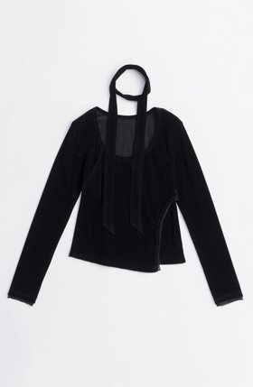 【メゾンスペシャル/MAISON SPECIAL】 Sheer Velour Asymmetrical Tops/シアーベロアアシメトップス人気、トレンドファッション・服の通販 founy(ファニー) ファッション Fashion レディースファッション Fashion for Women トップス・カットソー Cut & Sew Tops シャツ・ブラウス・オフィスカジュアル Elegant Blouses & Button-Ups ロングTシャツ・Tシャツ Longline T-Shirts & Tees カットソー・ベーシックTシャツ Cut-and-Sewn Tops / Stretch Tees & Basics ベロアトップス Velour Tops / Velvet-Look Items 2025年 2025 2025-2026秋冬・A/W Autumn/Winter 2025–26 AW25–26 スクエア Square, Square Shape スリット Slit, Slit Detail スリーブ Sleeve, Long Sleeve / Short Sleeve デコルテ Décolleté, Neckline ベロア Velour, Soft Velvet ロング Long, Long-Length A/W・秋冬 Autumn/Winter |ID:prp329100004626360