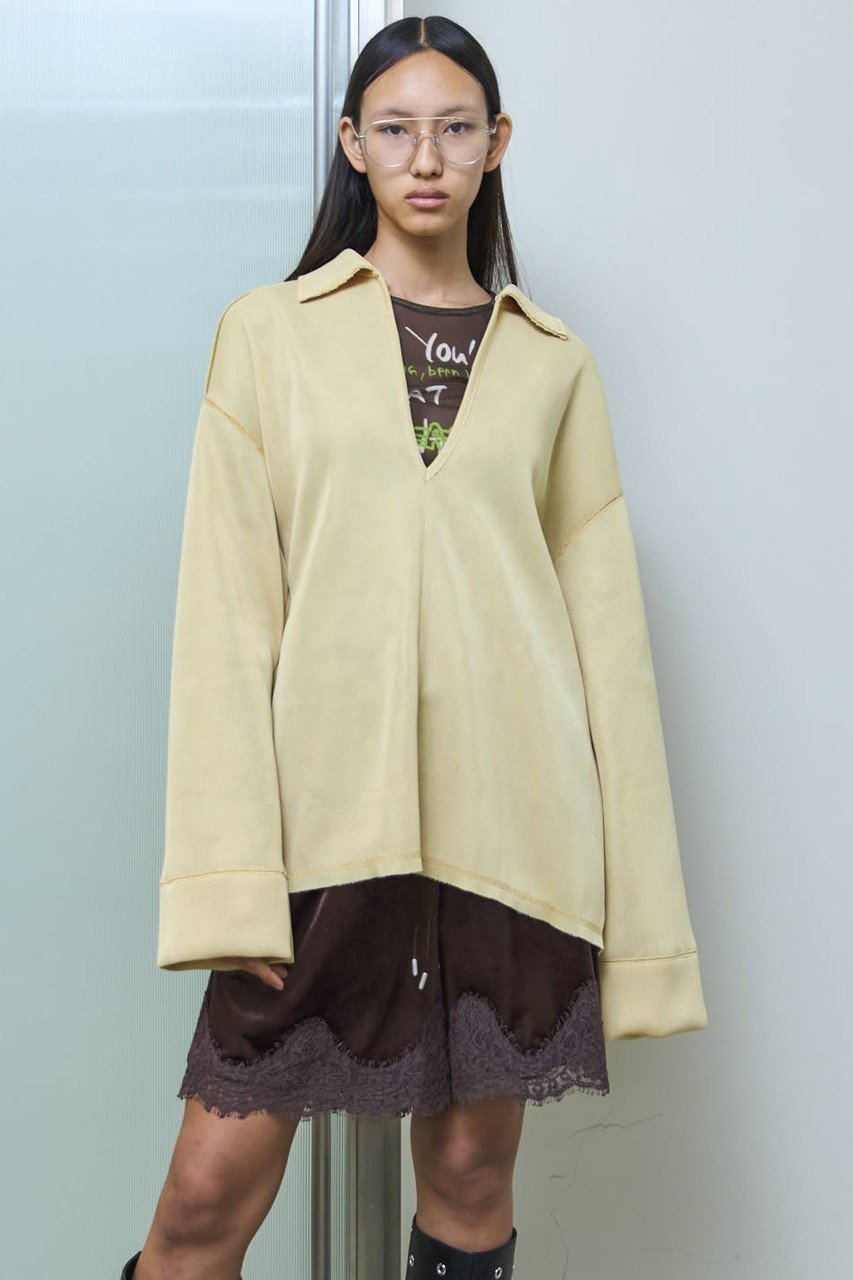 【メゾンスペシャル/MAISON SPECIAL】のSheer Mesh Collar Pullover/シアーメッシュカラープルオーバー 人気、トレンドファッション・服の通販 founy(ファニー) 　ファッション　Fashion　レディースファッション　Fashion for Women　トップス・カットソー　Cut & Sew Tops　シャツ・ブラウス・オフィスカジュアル　Elegant Blouses & Button-Ups　ロングTシャツ・Tシャツ　Longline T-Shirts & Tees　カジュアルプルオーバー・ニットトップス　Pullovers & Knit Tops / Casual Pullovers　カットソー・ベーシックTシャツ　Cut-and-Sewn Tops / Stretch Tees & Basics　2025年　2025　2025-2026秋冬・A/W　Autumn/Winter 2025–26 AW25–26　シンプル　Simple, Minimal　スリーブ　Sleeve, Long Sleeve / Short Sleeve　フロント　Front, Front Design　メッシュ　Mesh, Net Fabric　メンズ　Men's, Menswear　ロング　Long, Long-Length　A/W・秋冬　Autumn/Winter　other-7|ID: prp329100004626361 ipo3291000000033244349