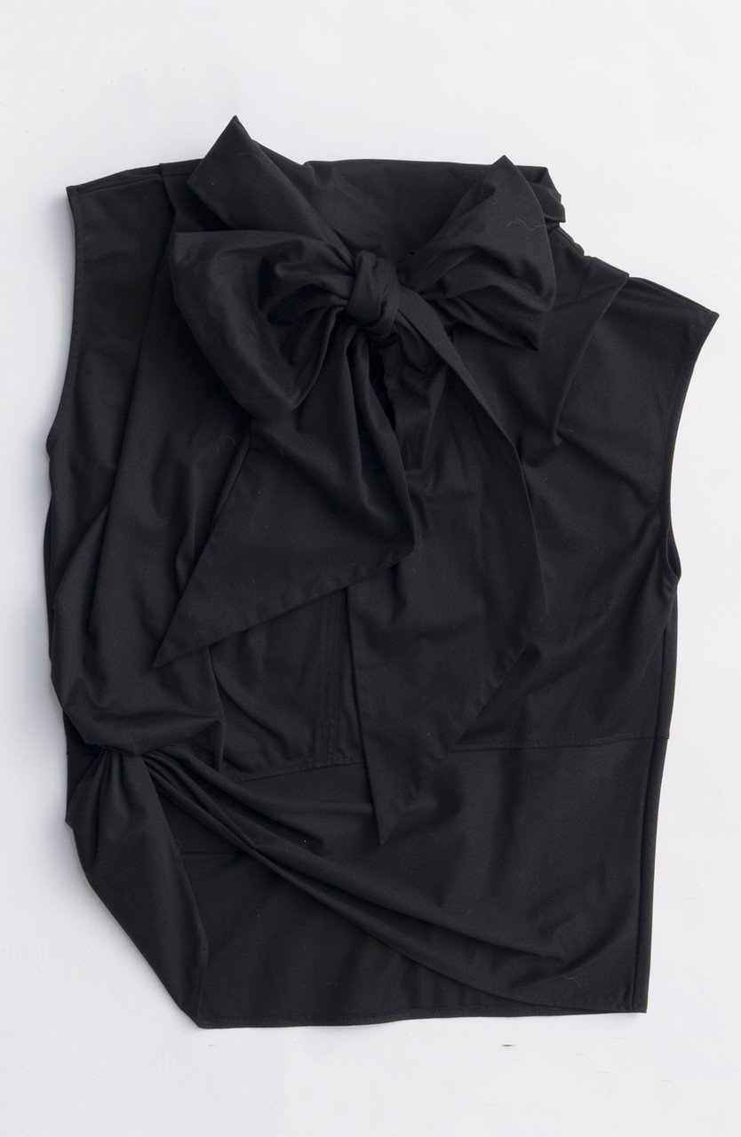 【メゾンスペシャル/MAISON SPECIAL】の2way Bow Tie Tops/2WAYボウタイトップス インテリア・キッズ・メンズ・レディースファッション・服の通販 founy(ファニー) 　ファッション　Fashion　レディースファッション　Fashion for Women　トップス・カットソー　Cut & Sew Tops　シャツ・ブラウス・オフィスカジュアル　Elegant Blouses & Button-Ups　ロングTシャツ・Tシャツ　Longline T-Shirts & Tees　カットソー・ベーシックTシャツ　Cut-and-Sewn Tops / Stretch Tees & Basics　コンパクト　Compact, Small Size　スリーブ　Sleeve, Long Sleeve / Short Sleeve　ドレープ　Drape, Draping Fabric　ハイネック　High Neck, Mock Neck　ロング　Long, Long-Length　BLK(ブラック)|ID: prp329100004626363 ipo3291000000033244372