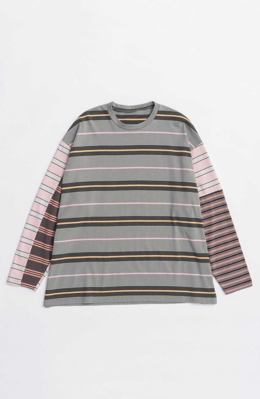 【メゾンスペシャル/MAISON SPECIAL】のMulti Stripe Long Sleeve T-shirt/マルチストライプロンTEE インテリア・キッズ・メンズ・レディースファッション・服の通販 founy(ファニー) 　ファッション　Fashion　レディースファッション　Fashion for Women　トップス・カットソー　Cut & Sew Tops　シャツ・ブラウス・オフィスカジュアル　Elegant Blouses & Button-Ups　ロングTシャツ・Tシャツ　Longline T-Shirts & Tees　カットソー・ベーシックTシャツ　Cut-and-Sewn Tops / Stretch Tees & Basics　2025年　2025　2025-2026秋冬・A/W　Autumn/Winter 2025–26 AW25–26　カットソー　Cut and Sewn Top　シンプル　Simple, Minimal　スリーブ　Sleeve, Long Sleeve / Short Sleeve　ボトム　Bottoms, Lower Wear　ボーダー　Border, Stripe　ロング　Long, Long-Length　再入荷　Restock / Back in Stock　A/W・秋冬　Autumn/Winter　GRY(グレー)|ID: prp329100004626366 ipo3291000000033244393