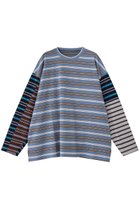 【メゾンスペシャル/MAISON SPECIAL】のMulti Stripe Long Sleeve T-shirt/マルチストライプロンTEE BLU(ブルー)|ID: prp329100004626366 ipo3291000000035888329