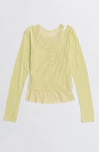 【メゾンスペシャル/MAISON SPECIAL】のLayered Henley Neck Tops/レイヤードヘンリーネックトップス L.GRN(ライトグリーン)|ID: prp329100004626369 ipo3291000000033244415