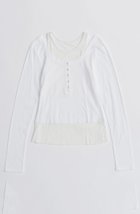 【メゾンスペシャル/MAISON SPECIAL】のLayered Henley Neck Tops/レイヤードヘンリーネックトップス WHT(ホワイト)|ID: prp329100004626369 ipo3291000000033244416