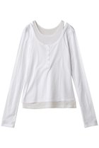 【メゾンスペシャル/MAISON SPECIAL】のLayered Henley Neck Tops/レイヤードヘンリーネックトップス WHT(ホワイト)|ID: prp329100004626369 ipo3291000000036100787