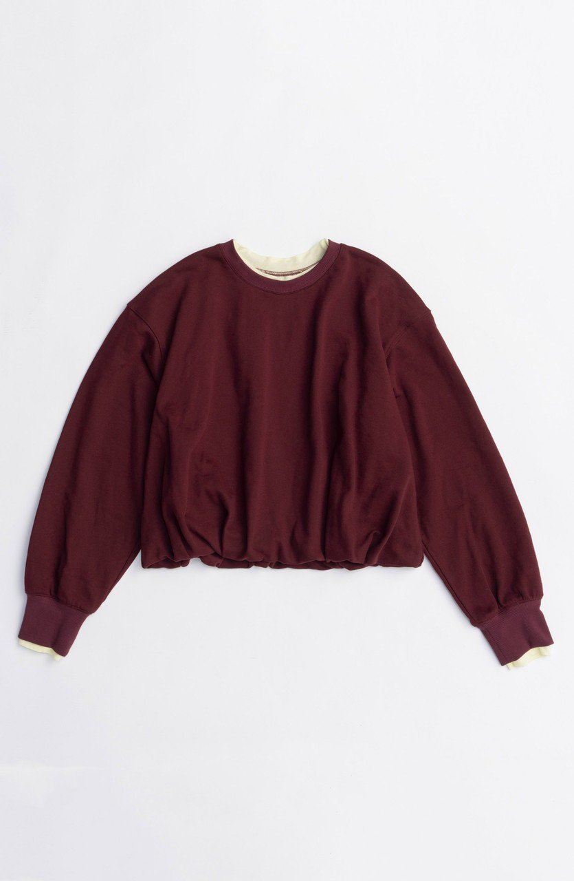 【メゾンスペシャル/MAISON SPECIAL】のBalloon Short Sweatshirt/バルーンショートスウェット インテリア・キッズ・メンズ・レディースファッション・服の通販 founy(ファニー) 　ファッション　Fashion　レディースファッション　Fashion for Women　トップス・カットソー　Cut & Sew Tops　シャツ・ブラウス・オフィスカジュアル　Elegant Blouses & Button-Ups　レディースパーカー・カジュアルフーディー　Casual Hoodies & Sweatshirts　ロングTシャツ・Tシャツ　Longline T-Shirts & Tees　スウェット・クルーネックトップス　Sweatshirts & Crewnecks / Relaxed Fit Sweat Tops　カットソー・ベーシックTシャツ　Cut-and-Sewn Tops / Stretch Tees & Basics　おすすめ　Recommended / Our Picks　シンプル　Simple, Minimal　スウェット / スエット　Sweatshirt, Sweatwear　バルーン　Balloon, Balloon Silhouette　フェミニン　Feminine, Girly　春　Spring　無地　Plain, Solid Color　秋　Autumn　BRD(ボルドー)|ID: prp329100004626372 ipo3291000000033244429