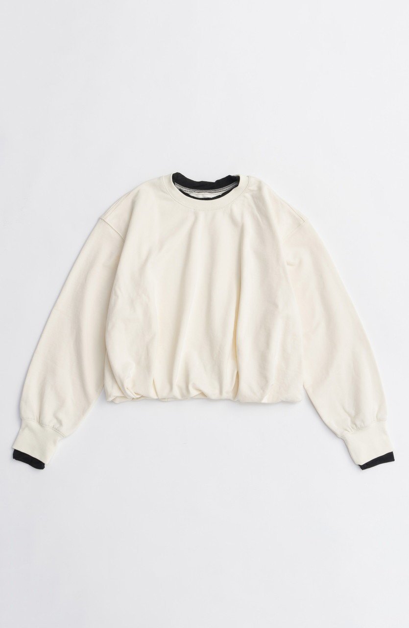 【メゾンスペシャル/MAISON SPECIAL】のBalloon Short Sweatshirt/バルーンショートスウェット インテリア・キッズ・メンズ・レディースファッション・服の通販 founy(ファニー) 　ファッション　Fashion　レディースファッション　Fashion for Women　トップス・カットソー　Cut & Sew Tops　シャツ・ブラウス・オフィスカジュアル　Elegant Blouses & Button-Ups　レディースパーカー・カジュアルフーディー　Casual Hoodies & Sweatshirts　ロングTシャツ・Tシャツ　Longline T-Shirts & Tees　スウェット・クルーネックトップス　Sweatshirts & Crewnecks / Relaxed Fit Sweat Tops　カットソー・ベーシックTシャツ　Cut-and-Sewn Tops / Stretch Tees & Basics　おすすめ　Recommended / Our Picks　シンプル　Simple, Minimal　スウェット / スエット　Sweatshirt, Sweatwear　バルーン　Balloon, Balloon Silhouette　フェミニン　Feminine, Girly　春　Spring　無地　Plain, Solid Color　秋　Autumn　WHT(ホワイト)|ID: prp329100004626372 ipo3291000000033244430