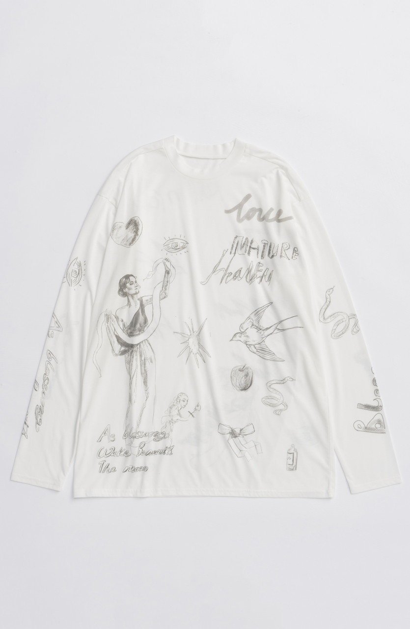 【メゾンスペシャル/MAISON SPECIAL】のDrawing Long Sleeve T-shirt/ドローイングロンTEE インテリア・キッズ・メンズ・レディースファッション・服の通販 founy(ファニー) 　ファッション　Fashion　レディースファッション　Fashion for Women　トップス・カットソー　Cut & Sew Tops　シャツ・ブラウス・オフィスカジュアル　Elegant Blouses & Button-Ups　ロングTシャツ・Tシャツ　Longline T-Shirts & Tees　カットソー・ベーシックTシャツ　Cut-and-Sewn Tops / Stretch Tees & Basics　2025年　2025　2025-2026秋冬・A/W　Autumn/Winter 2025–26 AW25–26　カットソー　Cut and Sewn Top　スリーブ　Sleeve, Long Sleeve / Short Sleeve　プリント　Print, Printed Pattern　ロング　Long, Long-Length　再入荷　Restock / Back in Stock　秋　Autumn　A/W・秋冬　Autumn/Winter　IVR(アイボリー)|ID: prp329100004626374 ipo3291000000033244445
