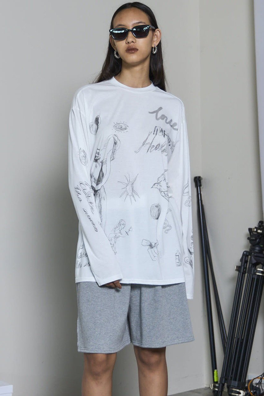 【メゾンスペシャル/MAISON SPECIAL】のDrawing Long Sleeve T-shirt/ドローイングロンTEE 人気、トレンドファッション・服の通販 founy(ファニー) 　ファッション　Fashion　レディースファッション　Fashion for Women　トップス・カットソー　Cut & Sew Tops　シャツ・ブラウス・オフィスカジュアル　Elegant Blouses & Button-Ups　ロングTシャツ・Tシャツ　Longline T-Shirts & Tees　カットソー・ベーシックTシャツ　Cut-and-Sewn Tops / Stretch Tees & Basics　2025年　2025　2025-2026秋冬・A/W　Autumn/Winter 2025–26 AW25–26　カットソー　Cut and Sewn Top　スリーブ　Sleeve, Long Sleeve / Short Sleeve　プリント　Print, Printed Pattern　ロング　Long, Long-Length　再入荷　Restock / Back in Stock　秋　Autumn　A/W・秋冬　Autumn/Winter　other-3|ID: prp329100004626374 ipo3291000000033244450