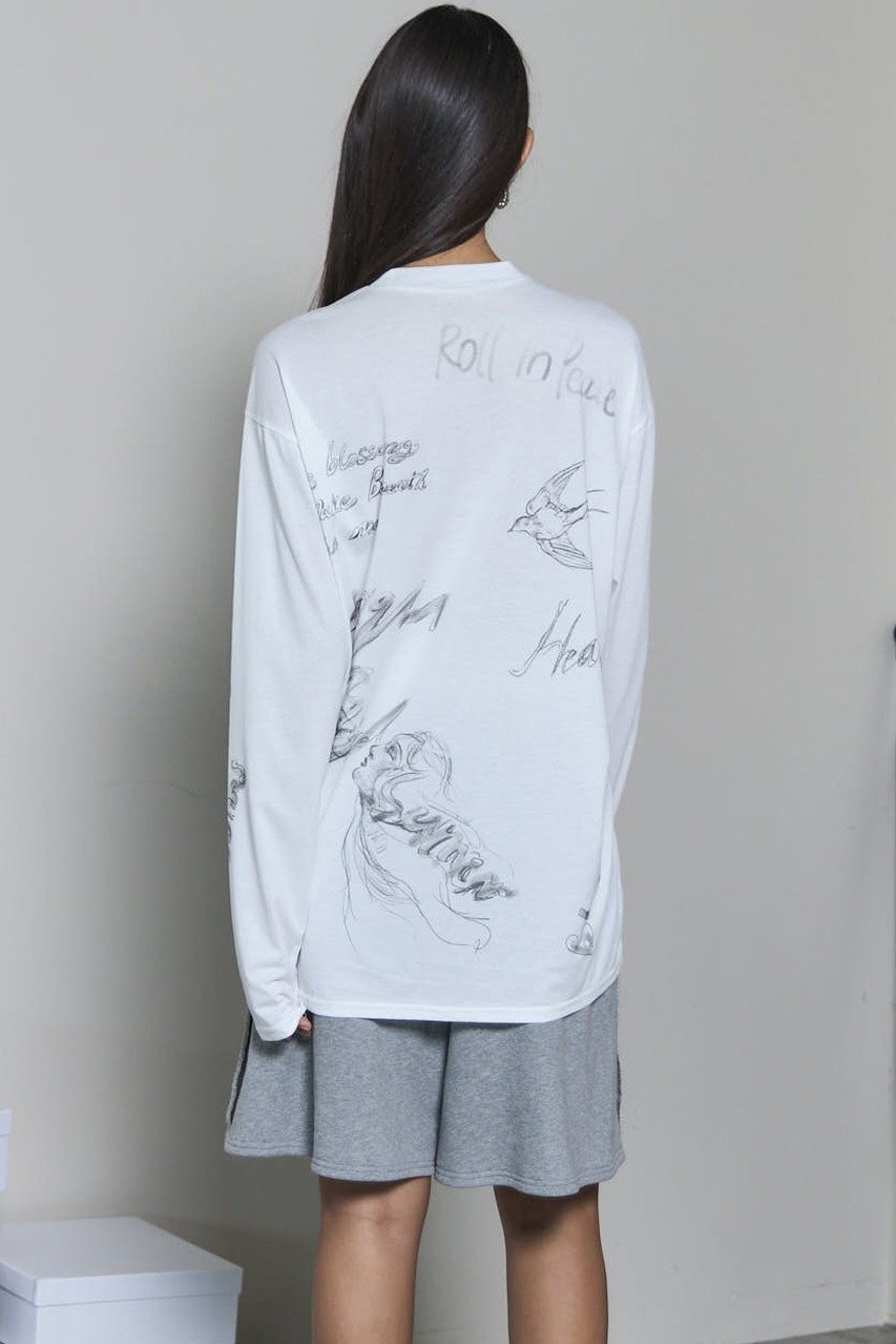 【メゾンスペシャル/MAISON SPECIAL】のDrawing Long Sleeve T-shirt/ドローイングロンTEE 人気、トレンドファッション・服の通販 founy(ファニー) 　ファッション　Fashion　レディースファッション　Fashion for Women　トップス・カットソー　Cut & Sew Tops　シャツ・ブラウス・オフィスカジュアル　Elegant Blouses & Button-Ups　ロングTシャツ・Tシャツ　Longline T-Shirts & Tees　カットソー・ベーシックTシャツ　Cut-and-Sewn Tops / Stretch Tees & Basics　2025年　2025　2025-2026秋冬・A/W　Autumn/Winter 2025–26 AW25–26　カットソー　Cut and Sewn Top　スリーブ　Sleeve, Long Sleeve / Short Sleeve　プリント　Print, Printed Pattern　ロング　Long, Long-Length　再入荷　Restock / Back in Stock　秋　Autumn　A/W・秋冬　Autumn/Winter　other-5|ID: prp329100004626374 ipo3291000000033244452