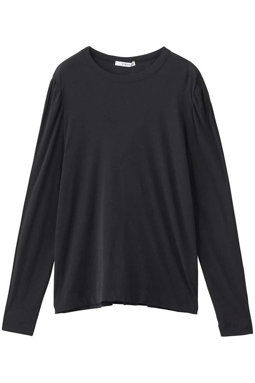 【チノ/CINOH】のパフスリーブ Tシャツ インテリア・キッズ・メンズ・レディースファッション・服の通販 founy(ファニー) 　ファッション　Fashion　レディースファッション　Fashion for Women　トップス・カットソー　Cut & Sew Tops　シャツ・ブラウス・オフィスカジュアル　Elegant Blouses & Button-Ups　ロングTシャツ・Tシャツ　Longline T-Shirts & Tees　カットソー・ベーシックTシャツ　Cut-and-Sewn Tops / Stretch Tees & Basics　2025年　2025　2025-2026秋冬・A/W　Autumn/Winter 2025–26 AW25–26　インナー　Innerwear　シンプル　Simple, Minimal　スリーブ　Sleeve, Long Sleeve / Short Sleeve　ロング　Long, Long-Length　A/W・秋冬　Autumn/Winter　ブラック|ID: prp329100004626383 ipo3291000000033244519
