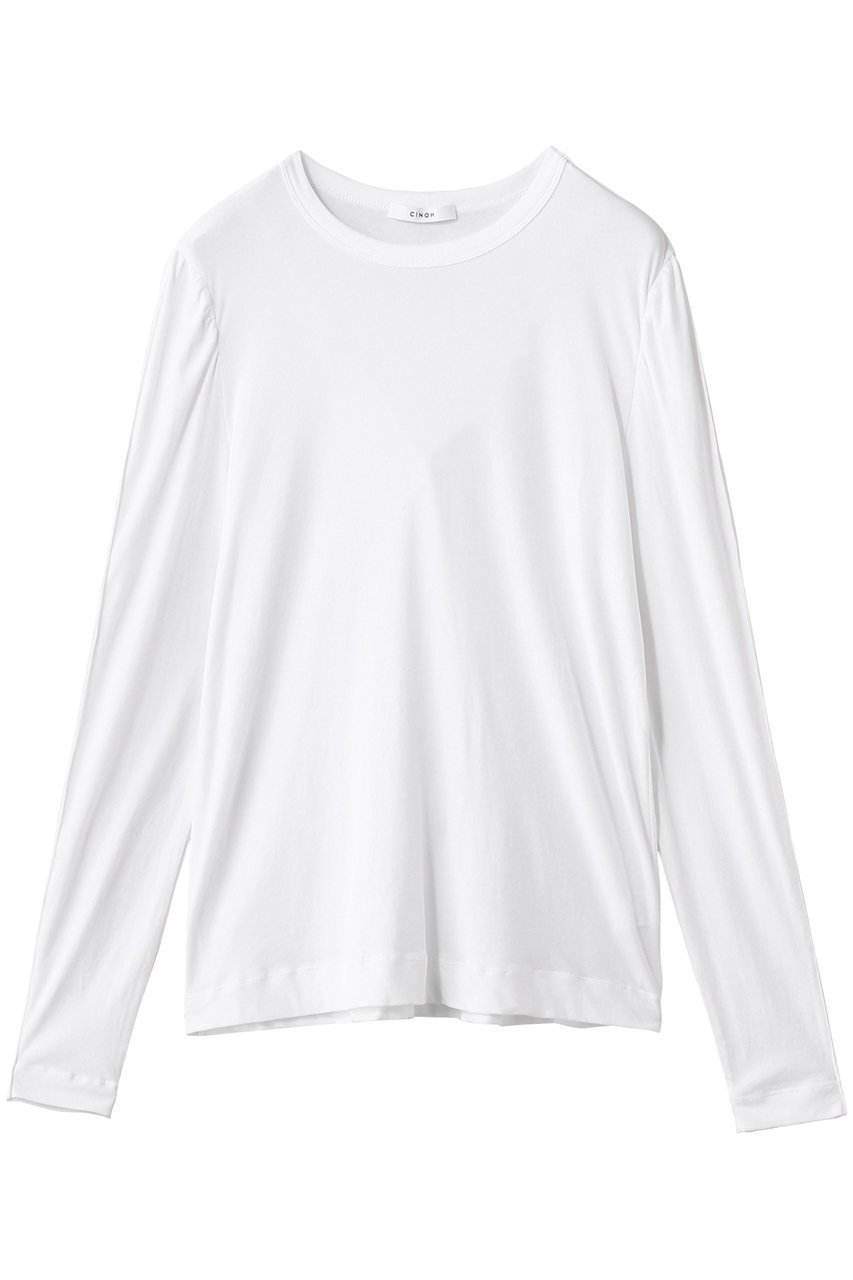 【チノ/CINOH】のパフスリーブ Tシャツ インテリア・キッズ・メンズ・レディースファッション・服の通販 founy(ファニー) 　ファッション　Fashion　レディースファッション　Fashion for Women　トップス・カットソー　Cut & Sew Tops　シャツ・ブラウス・オフィスカジュアル　Elegant Blouses & Button-Ups　ロングTシャツ・Tシャツ　Longline T-Shirts & Tees　カットソー・ベーシックTシャツ　Cut-and-Sewn Tops / Stretch Tees & Basics　インナー　Innerwear　シンプル　Simple, Minimal　スリーブ　Sleeve, Long Sleeve / Short Sleeve　ロング　Long, Long-Length　ホワイト|ID: prp329100004626383 ipo3291000000035771068