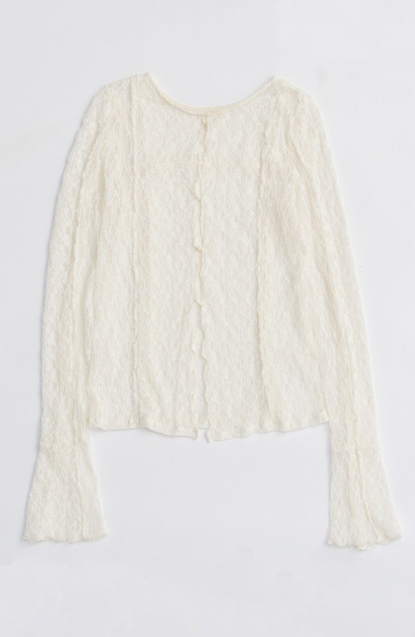 【メゾンスペシャル/MAISON SPECIAL】のLace Tops/レーストップス インテリア・キッズ・メンズ・レディースファッション・服の通販 founy(ファニー) 　ファッション　Fashion　レディースファッション　Fashion for Women　トップス・カットソー　Cut & Sew Tops　シャツ・ブラウス・オフィスカジュアル　Elegant Blouses & Button-Ups　ロングTシャツ・Tシャツ　Longline T-Shirts & Tees　カットソー・ベーシックTシャツ　Cut-and-Sewn Tops / Stretch Tees & Basics　ストレッチ　Stretch, Stretchy Fabric　スリーブ　Sleeve, Long Sleeve / Short Sleeve　パターン　Pattern, Design Print　フィット　Fit, Slim Fit　フェミニン　Feminine, Girly　レース　Lace, Lace Fabric　ロング　Long, Long-Length　A/W・秋冬　Autumn/Winter　2025年　2025　2025-2026秋冬・A/W　Autumn/Winter 2025–26 AW25–26　WHT(ホワイト)|ID: prp329100004626388 ipo3291000000033244572