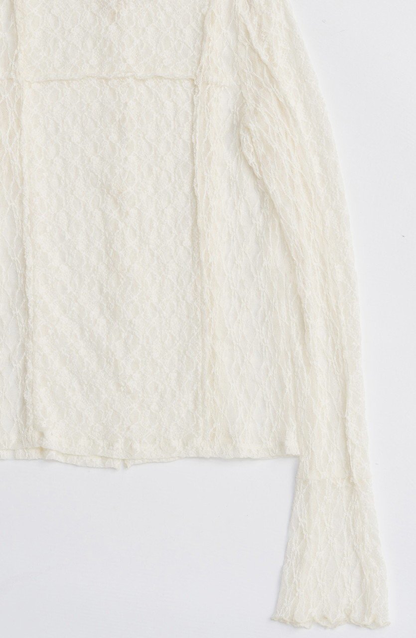 【メゾンスペシャル/MAISON SPECIAL】のLace Tops/レーストップス 人気、トレンドファッション・服の通販 founy(ファニー) 　ファッション　Fashion　レディースファッション　Fashion for Women　トップス・カットソー　Cut & Sew Tops　シャツ・ブラウス・オフィスカジュアル　Elegant Blouses & Button-Ups　ロングTシャツ・Tシャツ　Longline T-Shirts & Tees　カットソー・ベーシックTシャツ　Cut-and-Sewn Tops / Stretch Tees & Basics　ストレッチ　Stretch, Stretchy Fabric　スリーブ　Sleeve, Long Sleeve / Short Sleeve　パターン　Pattern, Design Print　フィット　Fit, Slim Fit　フェミニン　Feminine, Girly　レース　Lace, Lace Fabric　ロング　Long, Long-Length　A/W・秋冬　Autumn/Winter　2025年　2025　2025-2026秋冬・A/W　Autumn/Winter 2025–26 AW25–26　other-7|ID: prp329100004626388 ipo3291000000033244582