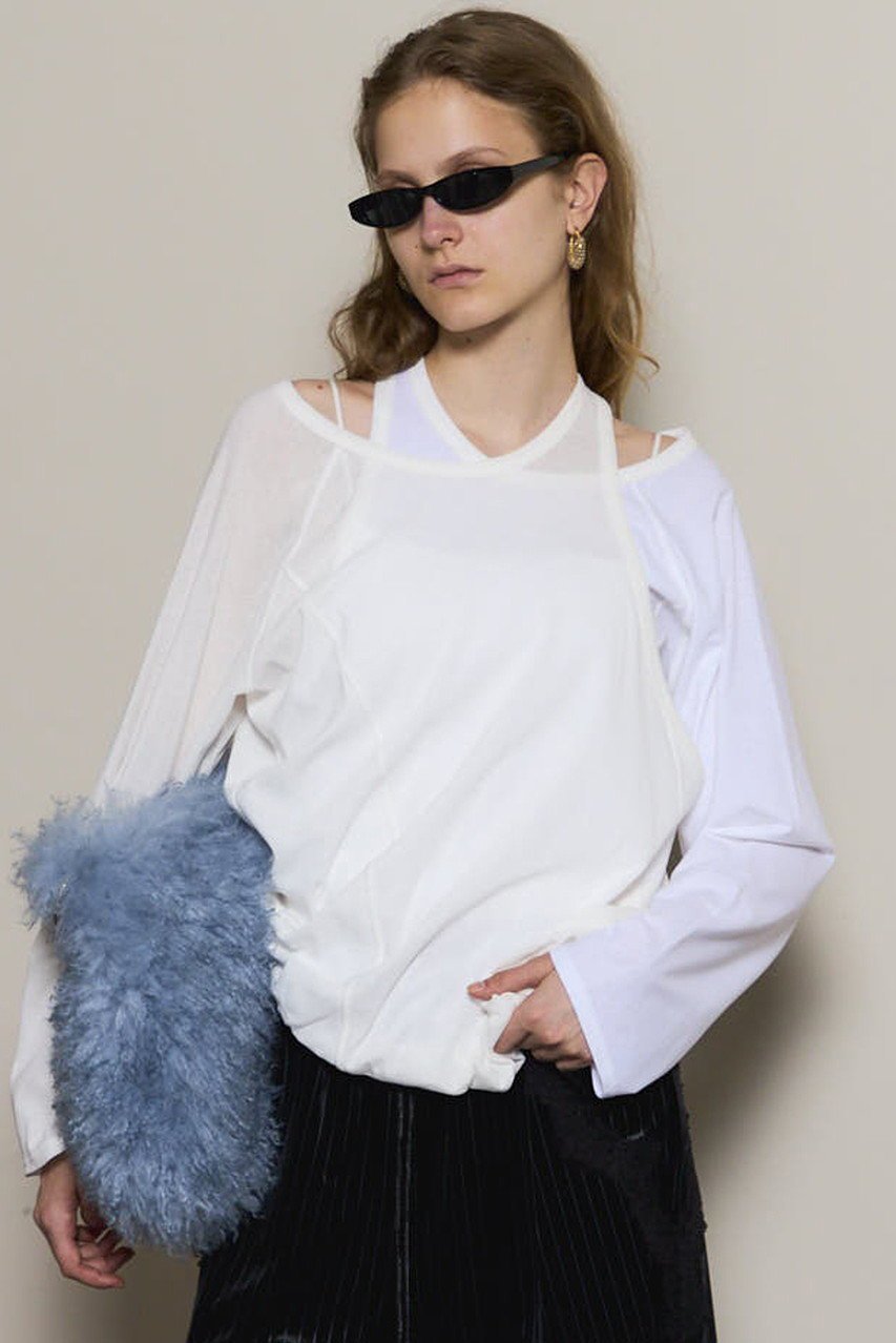 【メゾンスペシャル/MAISON SPECIAL】の2way Balloon Tops/2WAYバルーントップス 人気、トレンドファッション・服の通販 founy(ファニー) 　ファッション　Fashion　レディースファッション　Fashion for Women　トップス・カットソー　Cut & Sew Tops　シャツ・ブラウス・オフィスカジュアル　Elegant Blouses & Button-Ups　ロングTシャツ・Tシャツ　Longline T-Shirts & Tees　カットソー・ベーシックTシャツ　Cut-and-Sewn Tops / Stretch Tees & Basics　2025年　2025　2025-2026秋冬・A/W　Autumn/Winter 2025–26 AW25–26　インナー　Innerwear　スリーブ　Sleeve, Long Sleeve / Short Sleeve　ツイスト　Tweed, Tweed Fabric　ドッキング　Docking, Mixed Material　バルーン　Balloon, Balloon Silhouette　フィット　Fit, Slim Fit　ミックス　Mix, Mixed Style　ルーズ　Loose, Oversized　ロング　Long, Long-Length　A/W・秋冬　Autumn/Winter　other-6|ID: prp329100004626390 ipo3291000000033244598