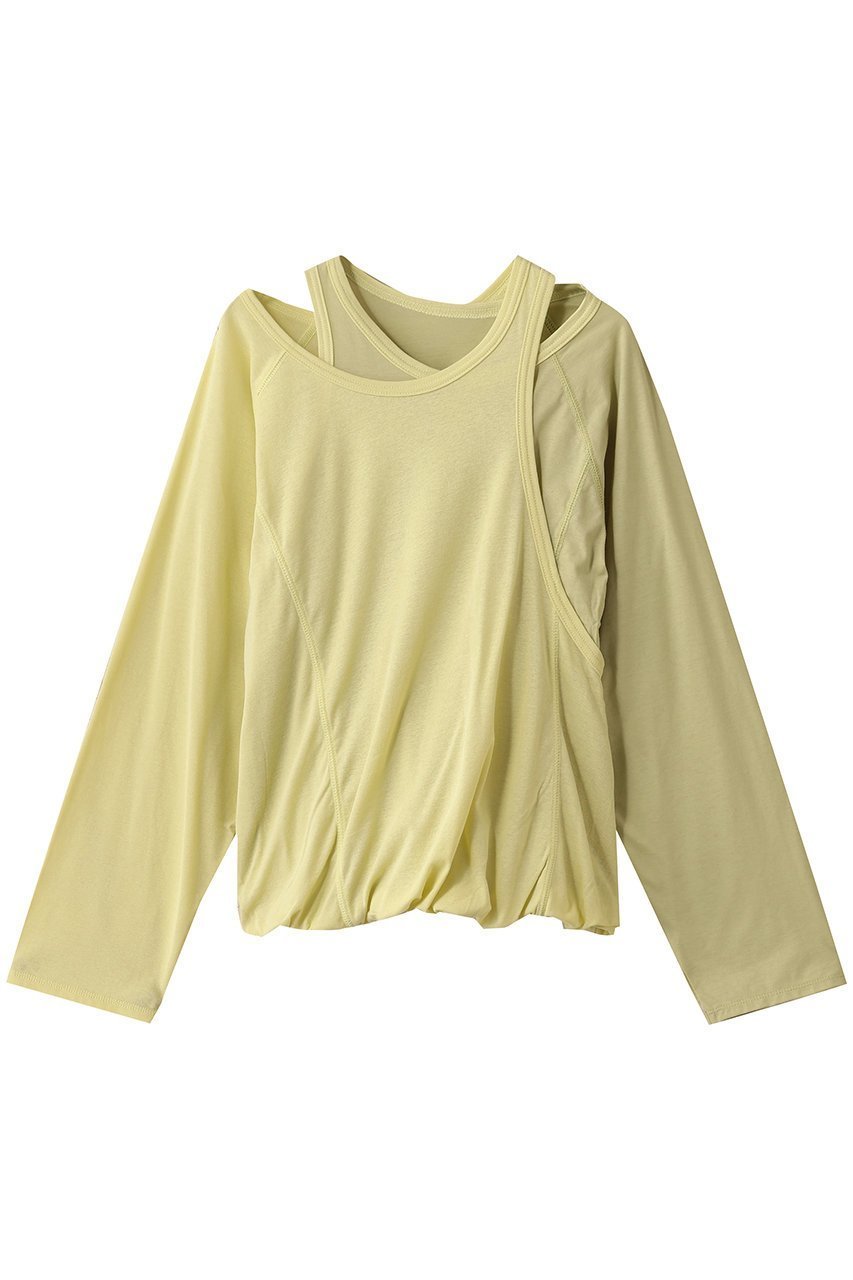 【メゾンスペシャル/MAISON SPECIAL】の2way Balloon Tops/2WAYバルーントップス インテリア・キッズ・メンズ・レディースファッション・服の通販 founy(ファニー) 　ファッション　Fashion　レディースファッション　Fashion for Women　トップス・カットソー　Cut & Sew Tops　シャツ・ブラウス・オフィスカジュアル　Elegant Blouses & Button-Ups　ロングTシャツ・Tシャツ　Longline T-Shirts & Tees　カットソー・ベーシックTシャツ　Cut-and-Sewn Tops / Stretch Tees & Basics　インナー　Innerwear　スリーブ　Sleeve, Long Sleeve / Short Sleeve　ツイスト　Tweed, Tweed Fabric　ドッキング　Docking, Mixed Material　バルーン　Balloon, Balloon Silhouette　フィット　Fit, Slim Fit　ミックス　Mix, Mixed Style　ルーズ　Loose, Oversized　ロング　Long, Long-Length　LIME(ライム)|ID: prp329100004626390 ipo3291000000035451789