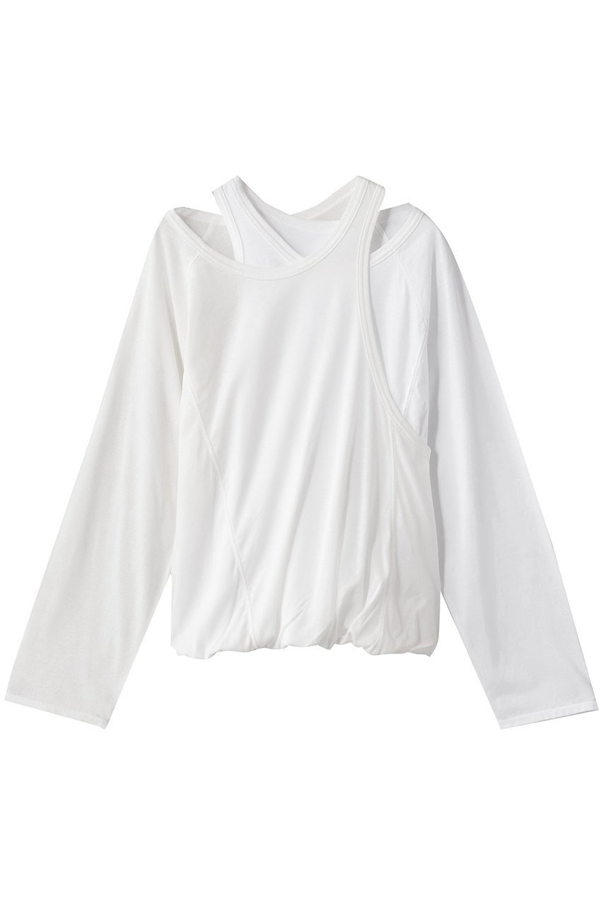【メゾンスペシャル/MAISON SPECIAL】の2way Balloon Tops/2WAYバルーントップス インテリア・キッズ・メンズ・レディースファッション・服の通販 founy(ファニー) 　ファッション　Fashion　レディースファッション　Fashion for Women　トップス・カットソー　Cut & Sew Tops　シャツ・ブラウス・オフィスカジュアル　Elegant Blouses & Button-Ups　ロングTシャツ・Tシャツ　Longline T-Shirts & Tees　カットソー・ベーシックTシャツ　Cut-and-Sewn Tops / Stretch Tees & Basics　インナー　Innerwear　スリーブ　Sleeve, Long Sleeve / Short Sleeve　ツイスト　Tweed, Tweed Fabric　ドッキング　Docking, Mixed Material　バルーン　Balloon, Balloon Silhouette　フィット　Fit, Slim Fit　ミックス　Mix, Mixed Style　ルーズ　Loose, Oversized　ロング　Long, Long-Length　WHT(ホワイト)|ID: prp329100004626390 ipo3291000000035451792