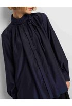 【ランバン オン ブルー/LANVIN en Bleu】のスタンドカラータックブラウス ネイビー|ID:prp329100004626405