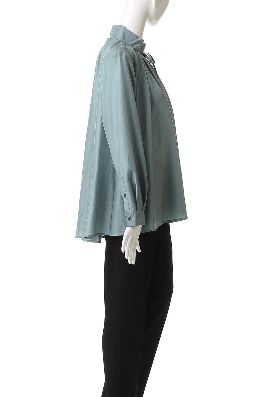 【ランバン オン ブルー/LANVIN en Bleu】のスタンドカラータックブラウス 人気、トレンドファッション・服の通販 founy(ファニー)  ファッション Fashion レディースファッション Fashion for Women トップス・カットソー Cut & Sew Tops シャツ・ブラウス・オフィスカジュアル Elegant Blouses & Button-Ups クラシカル Classical, Vintage-Inspired コンパクト Compact, Small Size シルク Silk, 100% Silk スタンド Stand Collar, Upright Stand スマート Smart, Elegant スリーブ Sleeve, Long Sleeve / Short Sleeve ファブリック Fabric, Textile フロント Front, Front Design リボン Ribbon, Bow リラックス Relax, Relaxed Fit ロング Long, Long-Length エレガント 上品 Elegant other-6|ID: prp329100004626405 ipo3291000000034397902