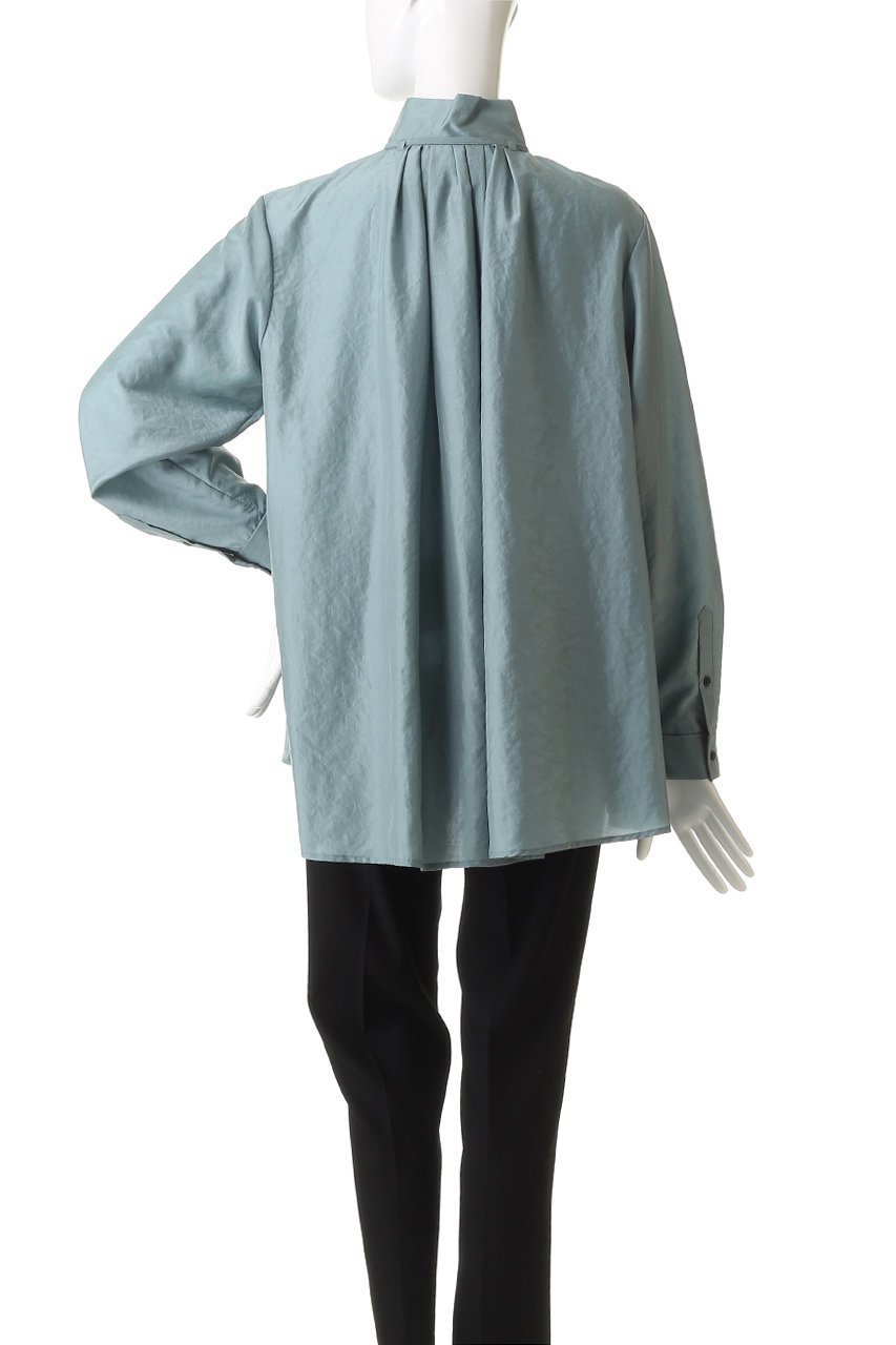 【ランバン オン ブルー/LANVIN en Bleu】のスタンドカラータックブラウス 人気、トレンドファッション・服の通販 founy(ファニー)  ファッション Fashion レディースファッション Fashion for Women トップス・カットソー Cut & Sew Tops シャツ・ブラウス・オフィスカジュアル Elegant Blouses & Button-Ups クラシカル Classical, Vintage-Inspired コンパクト Compact, Small Size シルク Silk, 100% Silk スタンド Stand Collar, Upright Stand スマート Smart, Elegant スリーブ Sleeve, Long Sleeve / Short Sleeve ファブリック Fabric, Textile フロント Front, Front Design リボン Ribbon, Bow リラックス Relax, Relaxed Fit ロング Long, Long-Length エレガント 上品 Elegant other-7|ID: prp329100004626405 ipo3291000000034397903