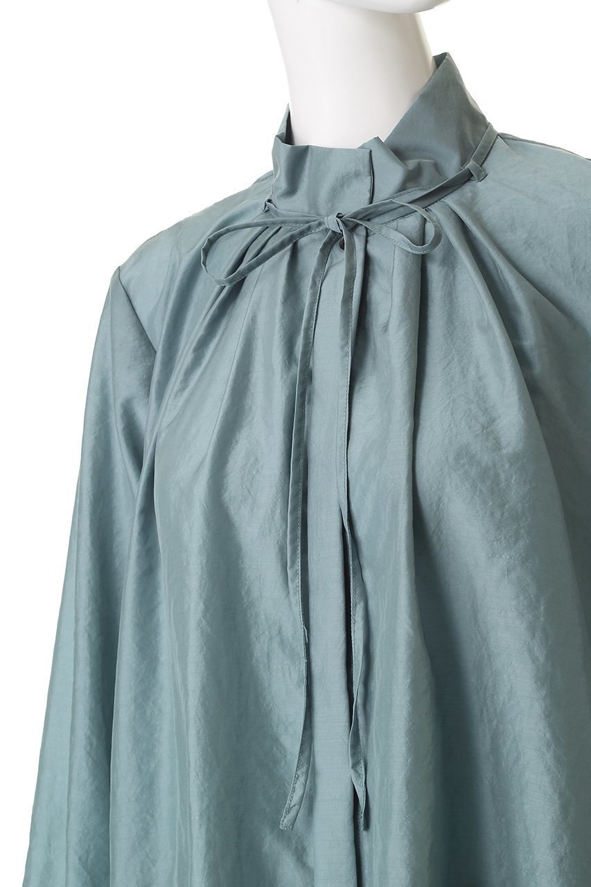 【ランバン オン ブルー/LANVIN en Bleu】のスタンドカラータックブラウス 人気、トレンドファッション・服の通販 founy(ファニー)  ファッション Fashion レディースファッション Fashion for Women トップス・カットソー Cut & Sew Tops シャツ・ブラウス・オフィスカジュアル Elegant Blouses & Button-Ups クラシカル Classical, Vintage-Inspired コンパクト Compact, Small Size シルク Silk, 100% Silk スタンド Stand Collar, Upright Stand スマート Smart, Elegant スリーブ Sleeve, Long Sleeve / Short Sleeve ファブリック Fabric, Textile フロント Front, Front Design リボン Ribbon, Bow リラックス Relax, Relaxed Fit ロング Long, Long-Length エレガント 上品 Elegant other-8|ID: prp329100004626405 ipo3291000000034397904