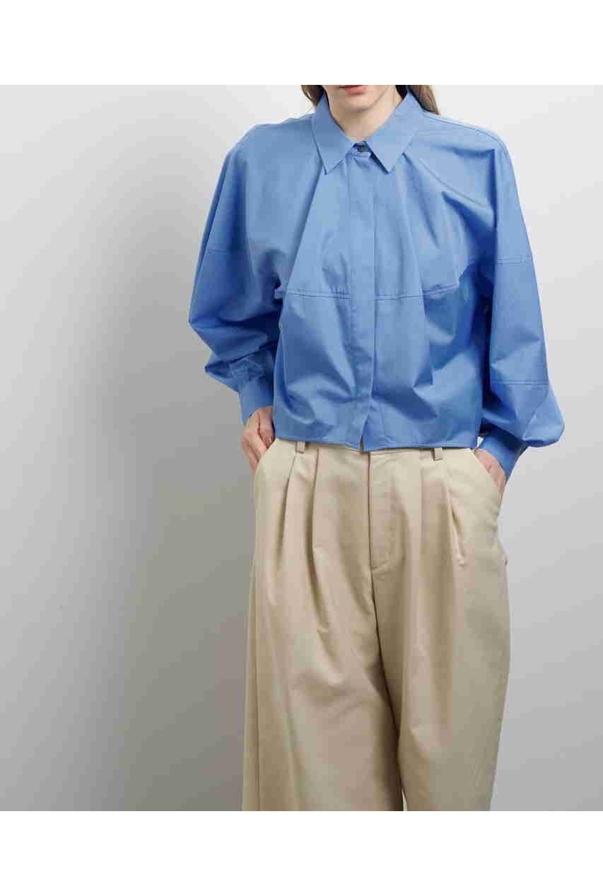 【ランバン オン ブルー/LANVIN en Bleu】のTHOMAS MASONボリュームシャツ インテリア・キッズ・メンズ・レディースファッション・服の通販 founy(ファニー) 　ファッション　Fashion　レディースファッション　Fashion for Women　トップス・カットソー　Cut & Sew Tops　シャツ・ブラウス・オフィスカジュアル　Elegant Blouses & Button-Ups　2025年　2025　2025-2026秋冬・A/W　Autumn/Winter 2025–26 AW25–26　スリーブ　Sleeve, Long Sleeve / Short Sleeve　バランス　Balance, Style Balance　バルーン　Balloon, Balloon Silhouette　ファブリック　Fabric, Textile　フロント　Front, Front Design　ボトム　Bottoms, Lower Wear　マニッシュ　Mannish, Boyish　ロング　Long, Long-Length　エレガント 上品　Elegant　A/W・秋冬　Autumn/Winter　ブルー系|ID: prp329100004626408 ipo3291000000033244739