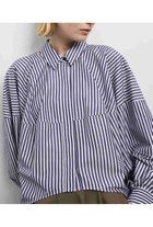 【ランバン オン ブルー/LANVIN en Bleu】のTHOMAS MASONボリュームシャツ ネイビーストライプ|ID:prp329100004626408