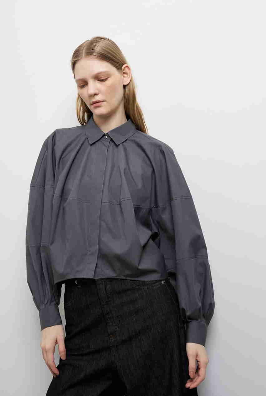 【ランバン オン ブルー/LANVIN en Bleu】のTHOMAS MASONボリュームシャツ 人気、トレンドファッション・服の通販 founy(ファニー) 　ファッション　Fashion　レディースファッション　Fashion for Women　トップス・カットソー　Cut & Sew Tops　シャツ・ブラウス・オフィスカジュアル　Elegant Blouses & Button-Ups　2025年　2025　2025-2026秋冬・A/W　Autumn/Winter 2025–26 AW25–26　スリーブ　Sleeve, Long Sleeve / Short Sleeve　バランス　Balance, Style Balance　バルーン　Balloon, Balloon Silhouette　ファブリック　Fabric, Textile　フロント　Front, Front Design　ボトム　Bottoms, Lower Wear　マニッシュ　Mannish, Boyish　ロング　Long, Long-Length　エレガント 上品　Elegant　A/W・秋冬　Autumn/Winter　other-8|ID: prp329100004626408 ipo3291000000033244756
