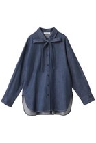 【エブール/ebure】の【8/8 0:00販売開始】ライトオンスデニム ボウタイシャツ ブルー|ID:prp329100004626413