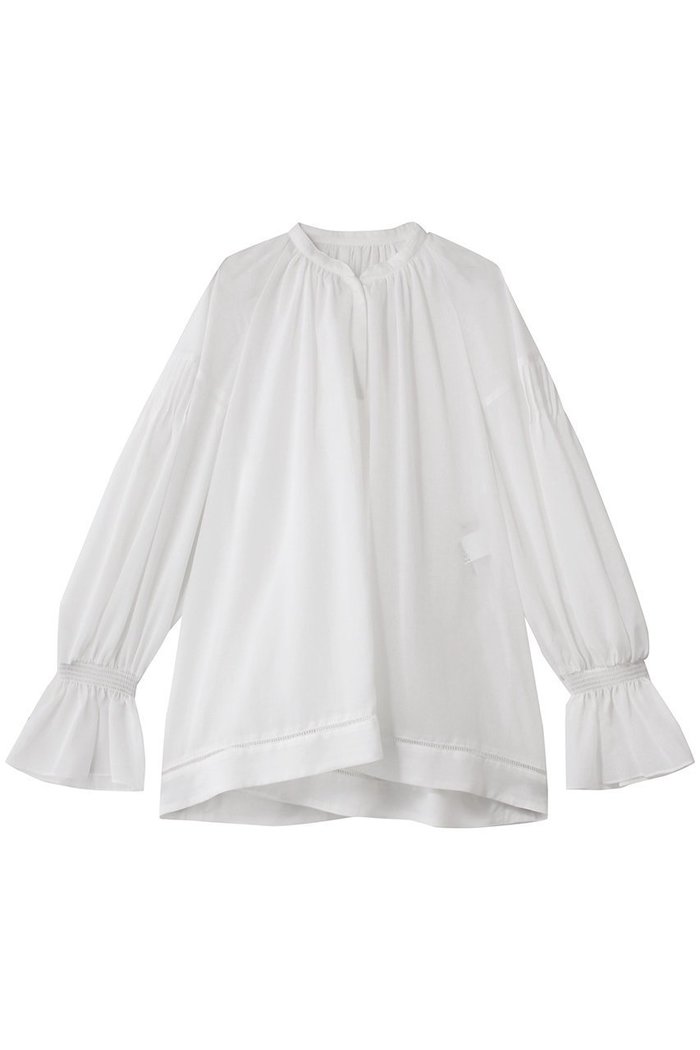 【アルアバイル/allureville】のソフトオーガンジーブラウス インテリア・キッズ・メンズ・レディースファッション・服の通販 founy(ファニー) https://founy.com/ ファッション Fashion レディースファッション Fashion for Women トップス・カットソー Cut & Sew Tops シャツ・ブラウス・オフィスカジュアル Elegant Blouses & Button-Ups エアリー Airy Texture オーガンジー Organza Fabric シャーリング Shirring, Ruched スリーブ Sleeve, Long Sleeve / Short Sleeve ヘムライン Hemline, Bottom Cut ボトム Bottoms, Lower Wear ロング Long, Long-Length エレガント 上品 Elegant 新作・新入荷 New Arrivals / New In |ID: prp329100004626424 ipo3291000000033244862