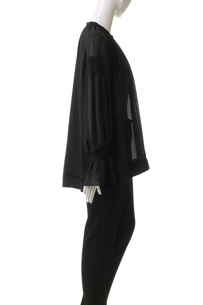 【アルアバイル/allureville】のソフトオーガンジーブラウス 人気、トレンドファッション・服の通販 founy(ファニー) 　ファッション　Fashion　レディースファッション　Fashion for Women　トップス・カットソー　Cut & Sew Tops　シャツ・ブラウス・オフィスカジュアル　Elegant Blouses & Button-Ups　エアリー　Airy Texture　オーガンジー　Organza Fabric　シャーリング　Shirring, Ruched　スリーブ　Sleeve, Long Sleeve / Short Sleeve　ヘムライン　Hemline, Bottom Cut　ボトム　Bottoms, Lower Wear　ロング　Long, Long-Length　エレガント 上品　Elegant　新作・新入荷　New Arrivals / New In　other-3|ID: prp329100004626424 ipo3291000000033244869