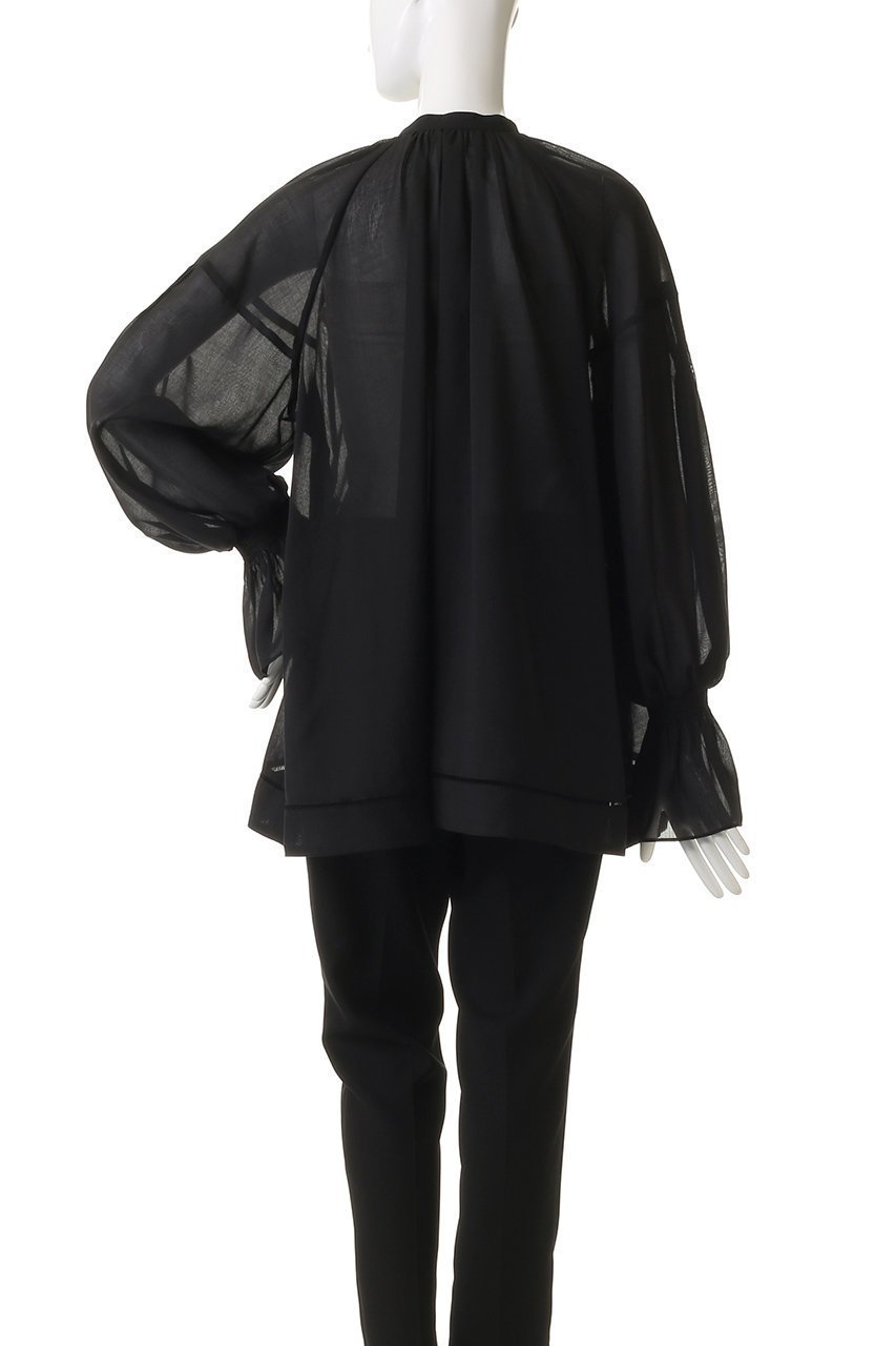 【アルアバイル/allureville】のソフトオーガンジーブラウス 人気、トレンドファッション・服の通販 founy(ファニー) 　ファッション　Fashion　レディースファッション　Fashion for Women　トップス・カットソー　Cut & Sew Tops　シャツ・ブラウス・オフィスカジュアル　Elegant Blouses & Button-Ups　エアリー　Airy Texture　オーガンジー　Organza Fabric　シャーリング　Shirring, Ruched　スリーブ　Sleeve, Long Sleeve / Short Sleeve　ヘムライン　Hemline, Bottom Cut　ボトム　Bottoms, Lower Wear　ロング　Long, Long-Length　エレガント 上品　Elegant　新作・新入荷　New Arrivals / New In　other-4|ID: prp329100004626424 ipo3291000000033244871