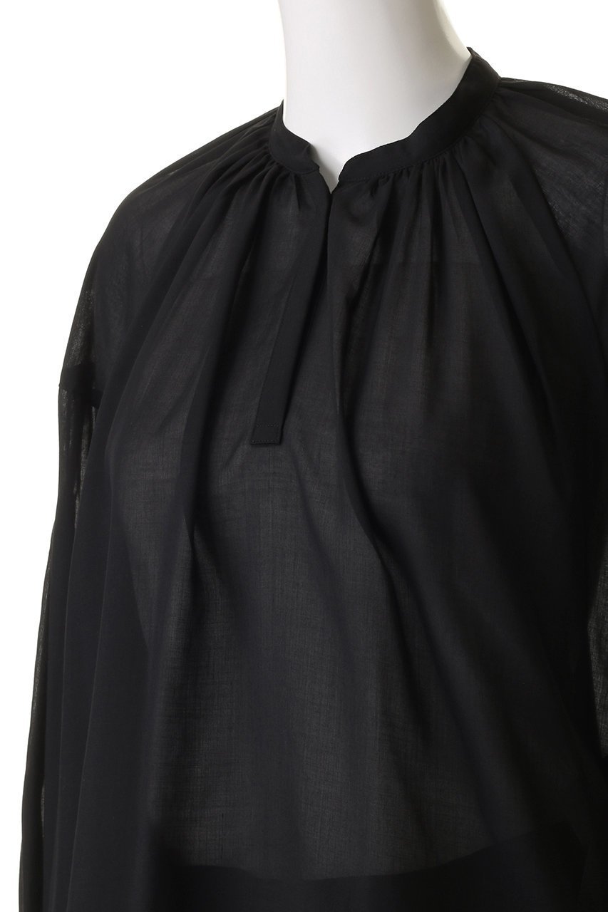 【アルアバイル/allureville】のソフトオーガンジーブラウス 人気、トレンドファッション・服の通販 founy(ファニー) 　ファッション　Fashion　レディースファッション　Fashion for Women　トップス・カットソー　Cut & Sew Tops　シャツ・ブラウス・オフィスカジュアル　Elegant Blouses & Button-Ups　エアリー　Airy Texture　オーガンジー　Organza Fabric　シャーリング　Shirring, Ruched　スリーブ　Sleeve, Long Sleeve / Short Sleeve　ヘムライン　Hemline, Bottom Cut　ボトム　Bottoms, Lower Wear　ロング　Long, Long-Length　エレガント 上品　Elegant　other-5|ID: prp329100004626424 ipo3291000000035664065