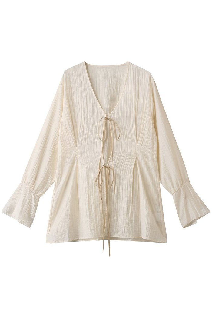 【マノフ/MANOF】のSHEER WASHER BLOUSE シャツ・ブラウス インテリア・キッズ・メンズ・レディースファッション・服の通販 founy(ファニー) https://founy.com/ ファッション Fashion レディースファッション Fashion for Women トップス・カットソー Cut & Sew Tops シャツ・ブラウス・オフィスカジュアル Elegant Blouses & Button-Ups 2025年 2025 2025-2026秋冬・A/W Autumn/Winter 2025–26 AW25–26 スウェット / スエット Sweatshirt, Sweatwear スリーブ Sleeve, Long Sleeve / Short Sleeve デニム Denim, Jeans Material ミックス Mix, Mixed Style ランダム Random, Irregular リボン Ribbon, Bow ロング Long, Long-Length ワッシャー Washer, Crinkled Finish エレガント 上品 Elegant A/W・秋冬 Autumn/Winter |ID: prp329100004626427 ipo3291000000033244884