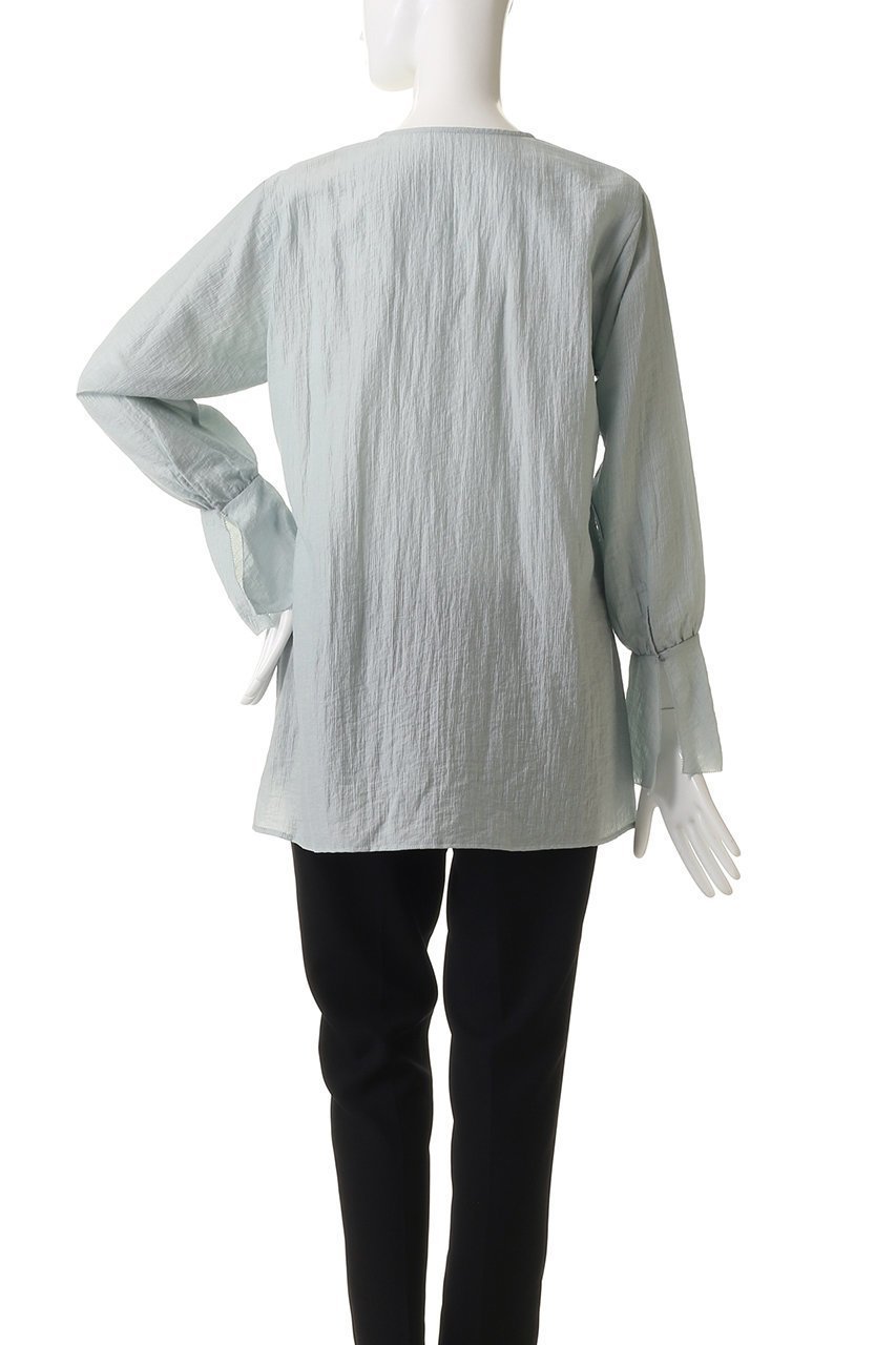 【マノフ/MANOF】のSHEER WASHER BLOUSE シャツ・ブラウス 人気、トレンドファッション・服の通販 founy(ファニー) ファッション Fashion レディースファッション Fashion for Women トップス・カットソー Cut & Sew Tops シャツ・ブラウス・オフィスカジュアル Elegant Blouses & Button-Ups スウェット / スエット Sweatshirt, Sweatwear スリーブ Sleeve, Long Sleeve / Short Sleeve デニム Denim, Jeans Material ミックス Mix, Mixed Style ランダム Random, Irregular リボン Ribbon, Bow ロング Long, Long-Length ワッシャー Washer, Crinkled Finish エレガント 上品 Elegant other-4|ID: prp329100004626427 ipo3291000000035394268