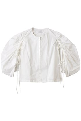 【マノフ/MANOF】 DRAWSTRING SLEEVE SHORT BLOUSE シャツ・ブラウス人気、トレンドファッション・服の通販 founy(ファニー) ファッション Fashion レディースファッション Fashion for Women トップス・カットソー Cut & Sew Tops シャツ・ブラウス・オフィスカジュアル Elegant Blouses & Button-Ups 2025年 2025 2025-2026秋冬・A/W Autumn/Winter 2025–26 AW25–26 ショート Short, Short Length ジップ Zip, Zipper スラックス Slacks, Dress Pants スリーブ Sleeve, Long Sleeve / Short Sleeve バランス Balance, Style Balance ブルゾン Blouson, Bomber Jacket マキシ Maxi, Full Length ロング Long, Long-Length A/W・秋冬 Autumn/Winter 羽織 Haori, Light Jacket |ID:prp329100004626429