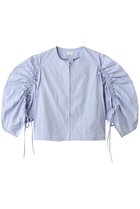 【マノフ/MANOF】のDRAWSTRING SLEEVE SHORT BLOUSE シャツ・ブラウス BLUE|ID: prp329100004626429 ipo3291000000033244900