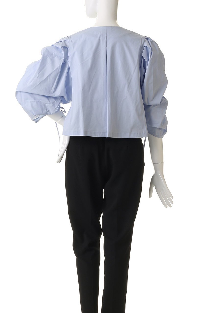 【マノフ/MANOF】のDRAWSTRING SLEEVE SHORT BLOUSE シャツ・ブラウス 人気、トレンドファッション・服の通販 founy(ファニー) 　ファッション　Fashion　レディースファッション　Fashion for Women　トップス・カットソー　Cut & Sew Tops　シャツ・ブラウス・オフィスカジュアル　Elegant Blouses & Button-Ups　ショート　Short, Short Length　ジップ　Zip, Zipper　スラックス　Slacks, Dress Pants　スリーブ　Sleeve, Long Sleeve / Short Sleeve　バランス　Balance, Style Balance　ブルゾン　Blouson, Bomber Jacket　マキシ　Maxi, Full Length　ロング　Long, Long-Length　羽織　Haori, Light Jacket　other-4|ID: prp329100004626429 ipo3291000000035394274