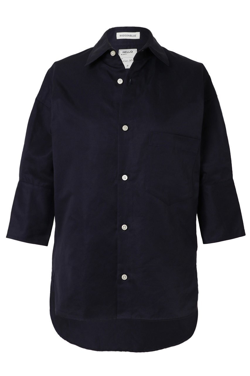 【マディソンブルー/MADISONBLUE】のJ.BRADLEY CUFF SH C/LI J.ブラッドリー カフシャツ インテリア・キッズ・メンズ・レディースファッション・服の通販 founy(ファニー) 　ファッション　Fashion　レディースファッション　Fashion for Women　トップス・カットソー　Cut & Sew Tops　シャツ・ブラウス・オフィスカジュアル　Elegant Blouses & Button-Ups　2025年　2025　2025-2026秋冬・A/W　Autumn/Winter 2025–26 AW25–26　ショート　Short, Short Length　スリーブ　Sleeve, Long Sleeve / Short Sleeve　セットアップ　Set-Up, Coordinated Outfit　ツイル　Twist, Twisted Detail　フェミニン　Feminine, Girly　フレア　Flare, Flared　A/W・秋冬　Autumn/Winter　ネイビー|ID: prp329100004626435 ipo3291000000033244951