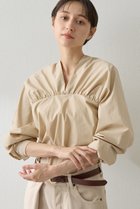 【ウィムガゼット/Whim Gazette】のVネックギャザーブラウス ベージュ|ID: prp329100004626438 ipo3291000000035664086