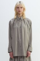 【プレインピープル/PLAIN PEOPLE】のコンパクトツイルギャザーディティールシャツ グレー|ID: prp329100004626439 ipo3291000000036100869