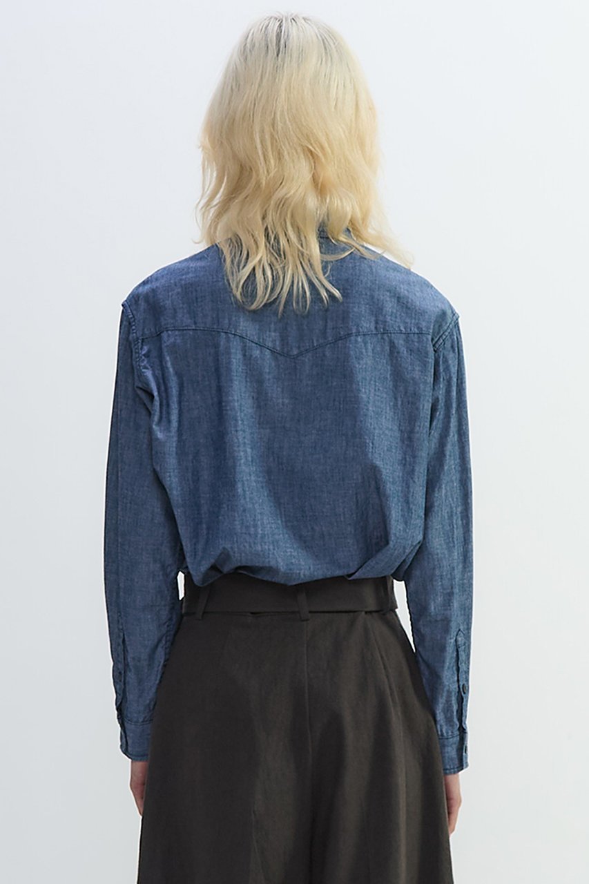 【プレインピープル/PLAIN PEOPLE】のダンガリーウエスタンシャツ 人気、トレンドファッション・服の通販 founy(ファニー) 　ファッション　Fashion　レディースファッション　Fashion for Women　トップス・カットソー　Cut & Sew Tops　シャツ・ブラウス・オフィスカジュアル　Elegant Blouses & Button-Ups　2025年　2025　2025-2026秋冬・A/W　Autumn/Winter 2025–26 AW25–26　おすすめ　Recommended / Our Picks　ウエスタン　Western Style　シンプル　Simple, Minimal　スリーブ　Sleeve, Long Sleeve / Short Sleeve　ヨーク　Yoke, Yoke Design　ロング　Long, Long-Length　A/W・秋冬　Autumn/Winter　other-3|ID: prp329100004626440 ipo3291000000033245000