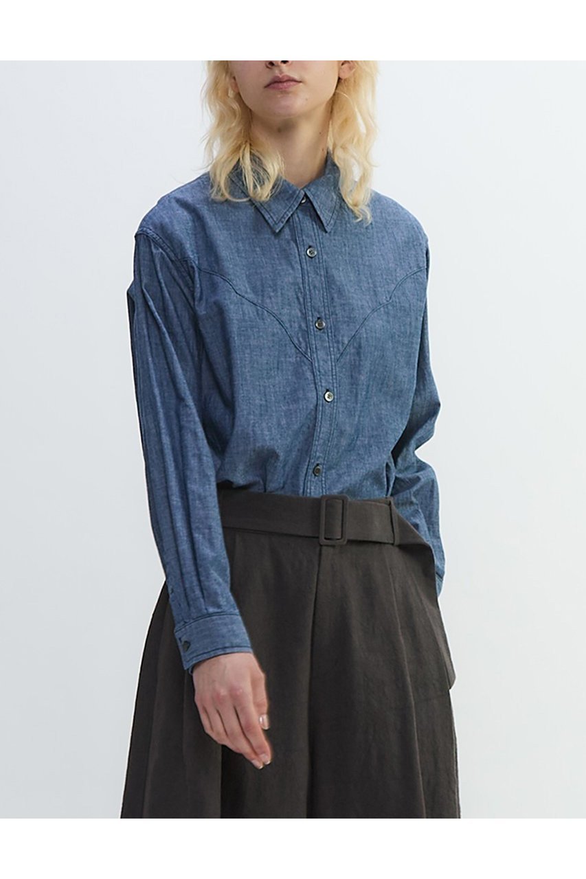 【プレインピープル/PLAIN PEOPLE】のダンガリーウエスタンシャツ 人気、トレンドファッション・服の通販 founy(ファニー) 　ファッション　Fashion　レディースファッション　Fashion for Women　トップス・カットソー　Cut & Sew Tops　シャツ・ブラウス・オフィスカジュアル　Elegant Blouses & Button-Ups　2025年　2025　2025-2026秋冬・A/W　Autumn/Winter 2025–26 AW25–26　おすすめ　Recommended / Our Picks　ウエスタン　Western Style　シンプル　Simple, Minimal　スリーブ　Sleeve, Long Sleeve / Short Sleeve　ヨーク　Yoke, Yoke Design　ロング　Long, Long-Length　A/W・秋冬　Autumn/Winter　other-4|ID: prp329100004626440 ipo3291000000033245001