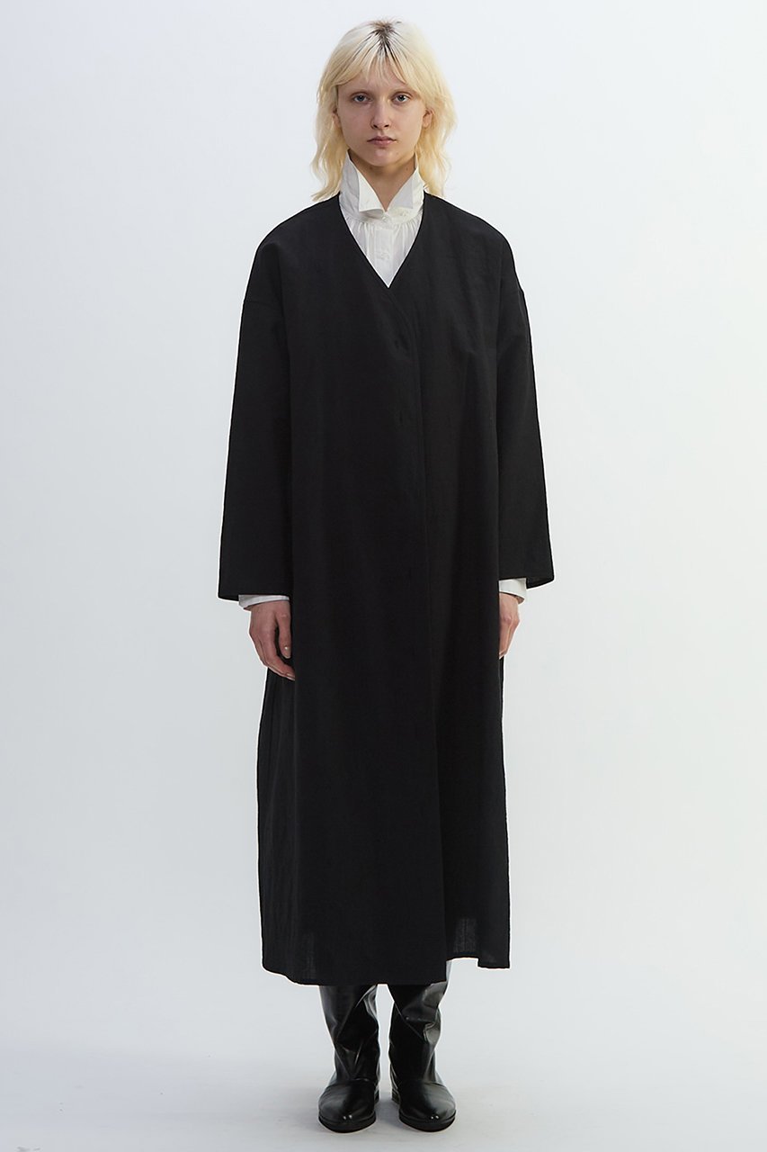 【プレインピープル/PLAIN PEOPLE】のリネンウールタンブラーワッシャードレスコート 人気、トレンドファッション・服の通販 founy(ファニー) 　ファッション　Fashion　レディースファッション　Fashion for Women　アウター　Coat / Outerwear Collection　コート・ロングコート・ピーコート　Long Coats, Peacoats & More　ワンピース　Dresses　フォーマル・パーティードレス・結婚式用ドレス　Elegant & Casual Dresses　おすすめ　Recommended / Our Picks　アメリカン　American Style　シンプル　Simple, Minimal　テーラード　Tailored, Tailored Fit　ドレス　Dress, One-Piece　パイピング　Piping, Trim Design　ポケット　Pocket, Pocket Detail　リネン　Linen, Linen Fabric　ロング　Long, Long-Length　ワッシャー　Washer, Crinkled Finish　 other-1|ID: prp329100004626442 ipo3291000000035451837