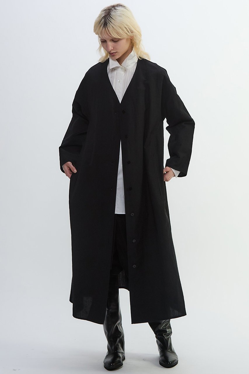 【プレインピープル/PLAIN PEOPLE】のリネンウールタンブラーワッシャードレスコート 人気、トレンドファッション・服の通販 founy(ファニー) 　ファッション　Fashion　レディースファッション　Fashion for Women　アウター　Coat / Outerwear Collection　コート・ロングコート・ピーコート　Long Coats, Peacoats & More　ワンピース　Dresses　フォーマル・パーティードレス・結婚式用ドレス　Elegant & Casual Dresses　おすすめ　Recommended / Our Picks　アメリカン　American Style　シンプル　Simple, Minimal　テーラード　Tailored, Tailored Fit　ドレス　Dress, One-Piece　パイピング　Piping, Trim Design　ポケット　Pocket, Pocket Detail　リネン　Linen, Linen Fabric　ロング　Long, Long-Length　ワッシャー　Washer, Crinkled Finish　other-4|ID: prp329100004626442 ipo3291000000035451841