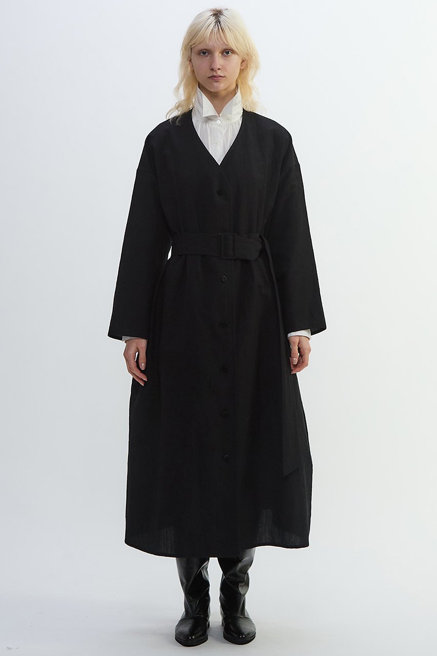 【プレインピープル/PLAIN PEOPLE】のリネンウールタンブラーワッシャードレスコート 人気、トレンドファッション・服の通販 founy(ファニー) 　ファッション　Fashion　レディースファッション　Fashion for Women　アウター　Coat / Outerwear Collection　コート・ロングコート・ピーコート　Long Coats, Peacoats & More　ワンピース　Dresses　フォーマル・パーティードレス・結婚式用ドレス　Elegant & Casual Dresses　おすすめ　Recommended / Our Picks　アメリカン　American Style　シンプル　Simple, Minimal　テーラード　Tailored, Tailored Fit　ドレス　Dress, One-Piece　パイピング　Piping, Trim Design　ポケット　Pocket, Pocket Detail　リネン　Linen, Linen Fabric　ロング　Long, Long-Length　ワッシャー　Washer, Crinkled Finish　other-5|ID: prp329100004626442 ipo3291000000035451842