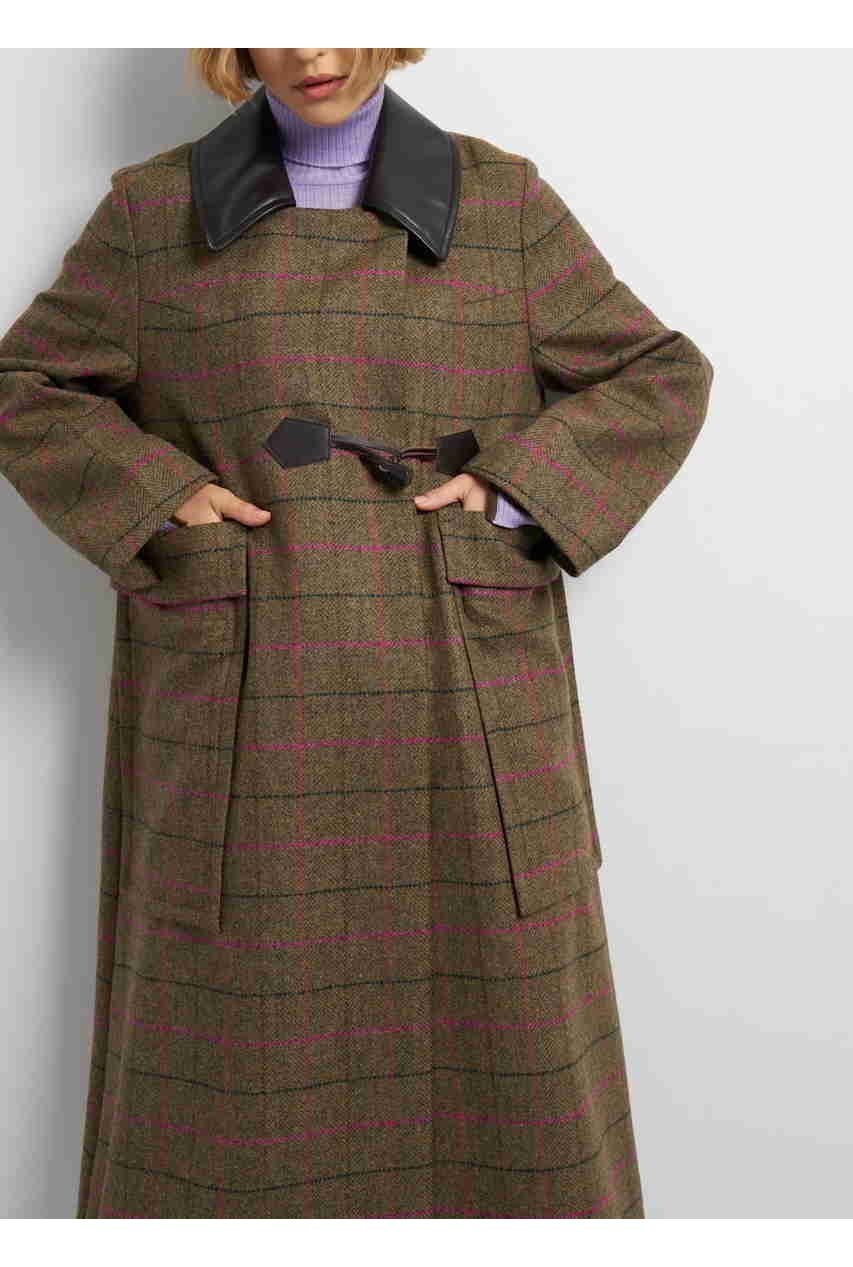 【ランバン オン ブルー/LANVIN en Bleu】のチェックツイードコート インテリア・キッズ・メンズ・レディースファッション・服の通販 founy(ファニー) 　ファッション　Fashion　レディースファッション　Fashion for Women　アウター　Coat / Outerwear Collection　コート・ロングコート・ピーコート　Long Coats, Peacoats & More　2025年　2025　2025-2026秋冬・A/W　Autumn/Winter 2025–26 AW25–26　クラシカル　Classical, Vintage-Inspired　ショート　Short, Short Length　ツイード　Twill, Twill Weave　ファブリック　Fabric, Textile　A/W・秋冬　Autumn/Winter　カーキ|ID: prp329100004626443 ipo3291000000033245021