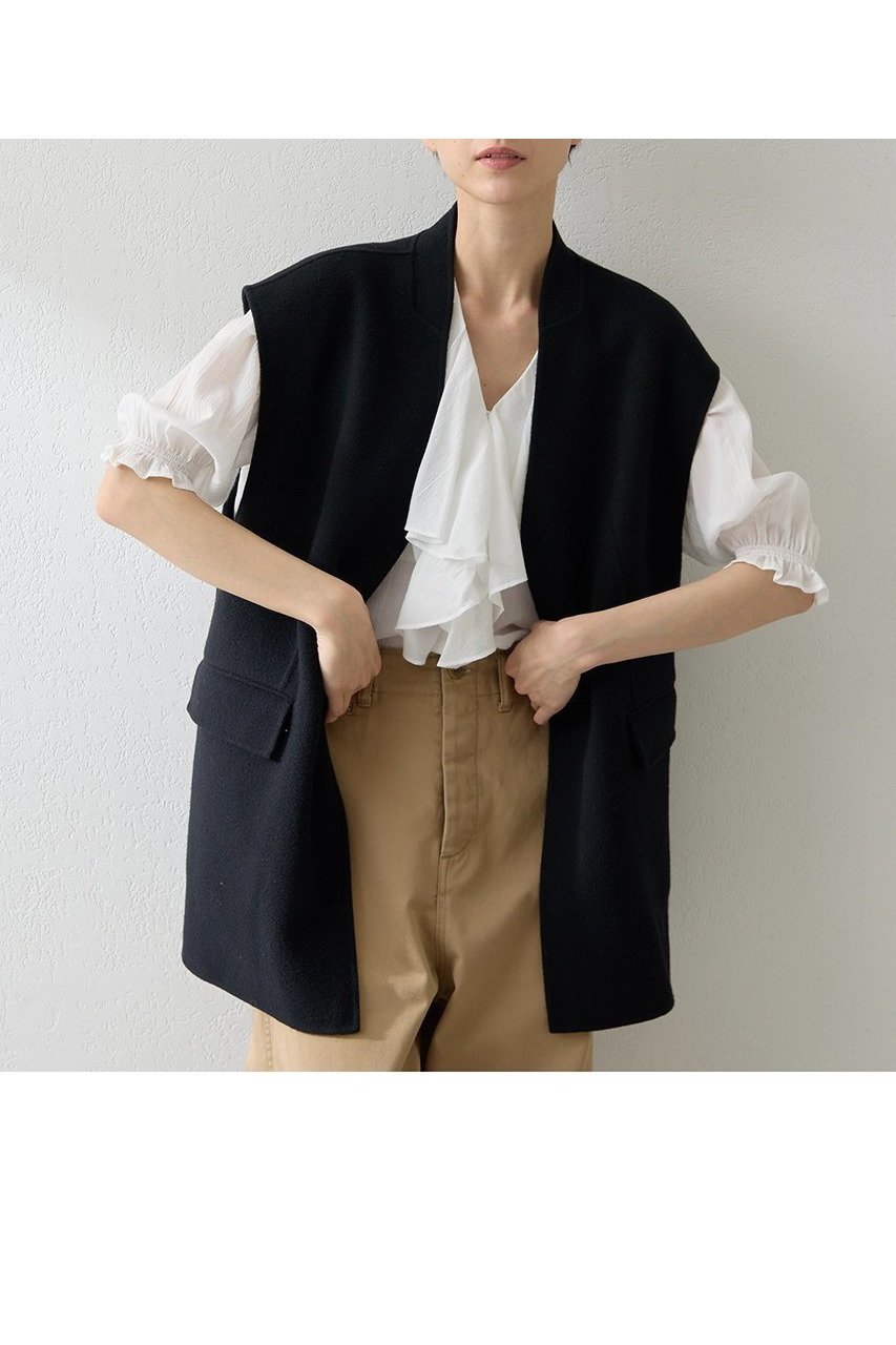 【ウィムガゼット/Whim Gazette】のリバージレ インテリア・キッズ・メンズ・レディースファッション・服の通販 founy(ファニー) 　ファッション　Fashion　レディースファッション　Fashion for Women　アウター　Coat / Outerwear Collection　レディースジャケット・軽アウター　Jackets　2025年　2025　2025-2026秋冬・A/W　Autumn/Winter 2025–26 AW25–26　おすすめ　Recommended / Our Picks　ジャケット　Jacket, Outerwear　フロント　Front, Front Design　ベスト　Vest, Waistcoat　エレガント 上品　Elegant　A/W・秋冬　Autumn/Winter　ブラック|ID: prp329100004626446 ipo3291000000033245048