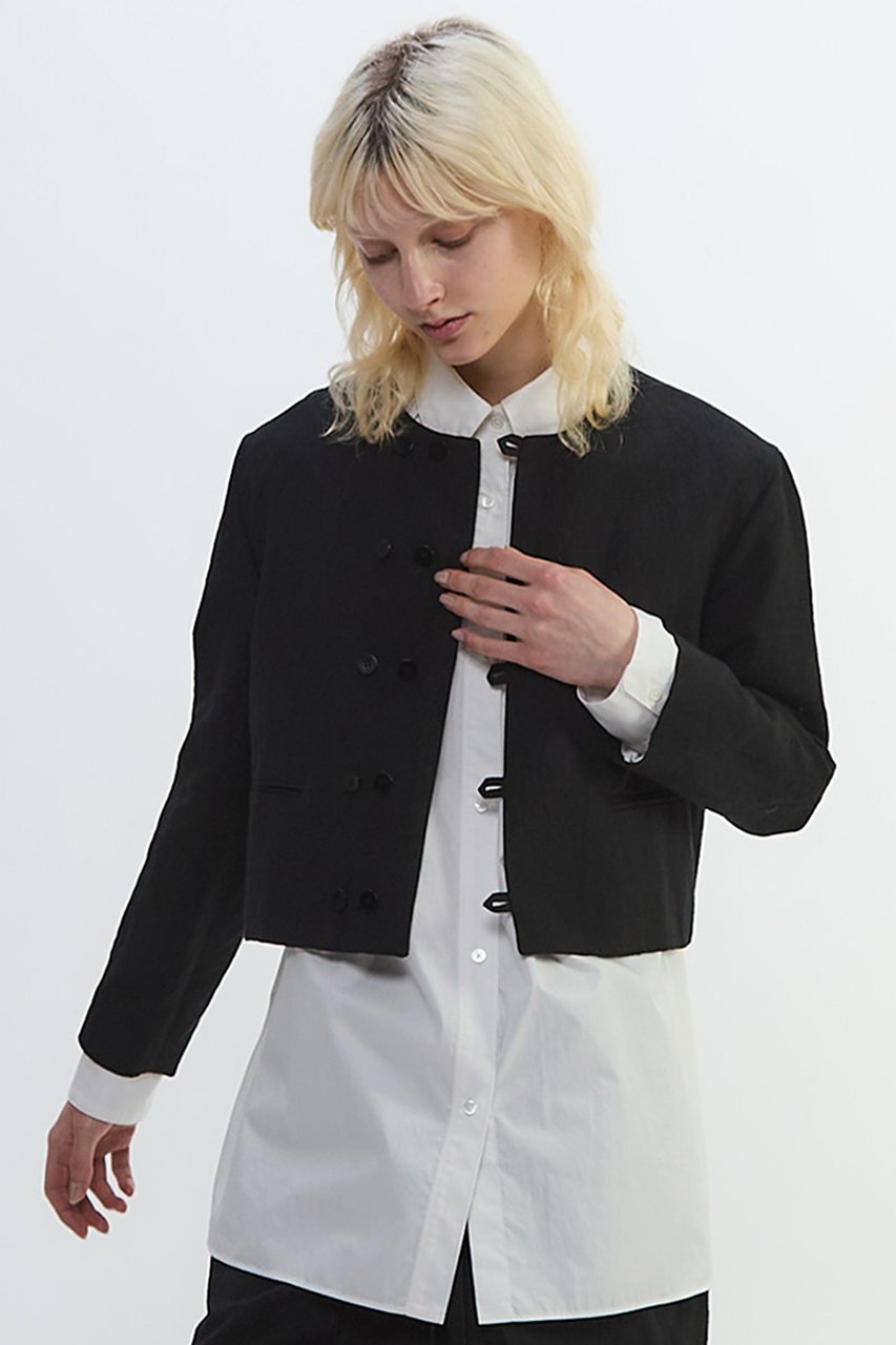 【プレインピープル/PLAIN PEOPLE】のリネンウールタンブラーワッシャーショートジャケット 人気、トレンドファッション・服の通販 founy(ファニー) 　ファッション　Fashion　レディースファッション　Fashion for Women　アウター　Coat / Outerwear Collection　レディースジャケット・軽アウター　Jackets　おすすめ　Recommended / Our Picks　ジャケット　Jacket, Outerwear　ダブル　Double, Double-Breasted　フロント　Front, Front Design　ミリタリー　Military, Army Style　リネン　Linen, Linen Fabric　ワッシャー　Washer, Crinkled Finish　other-4|ID: prp329100004626449 ipo3291000000036151282